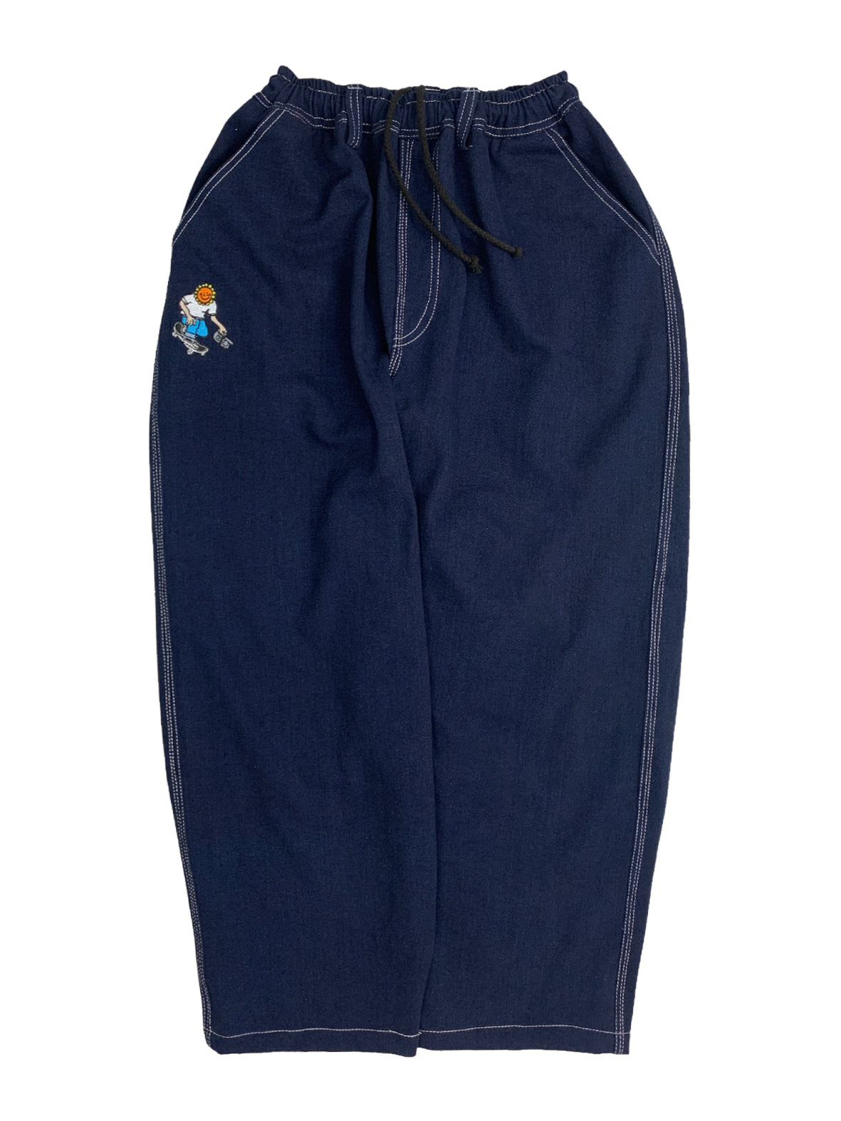 TVS BAGGY OG PANTS - NAVY BLUE DENIM FILMER - WHITE STITCH