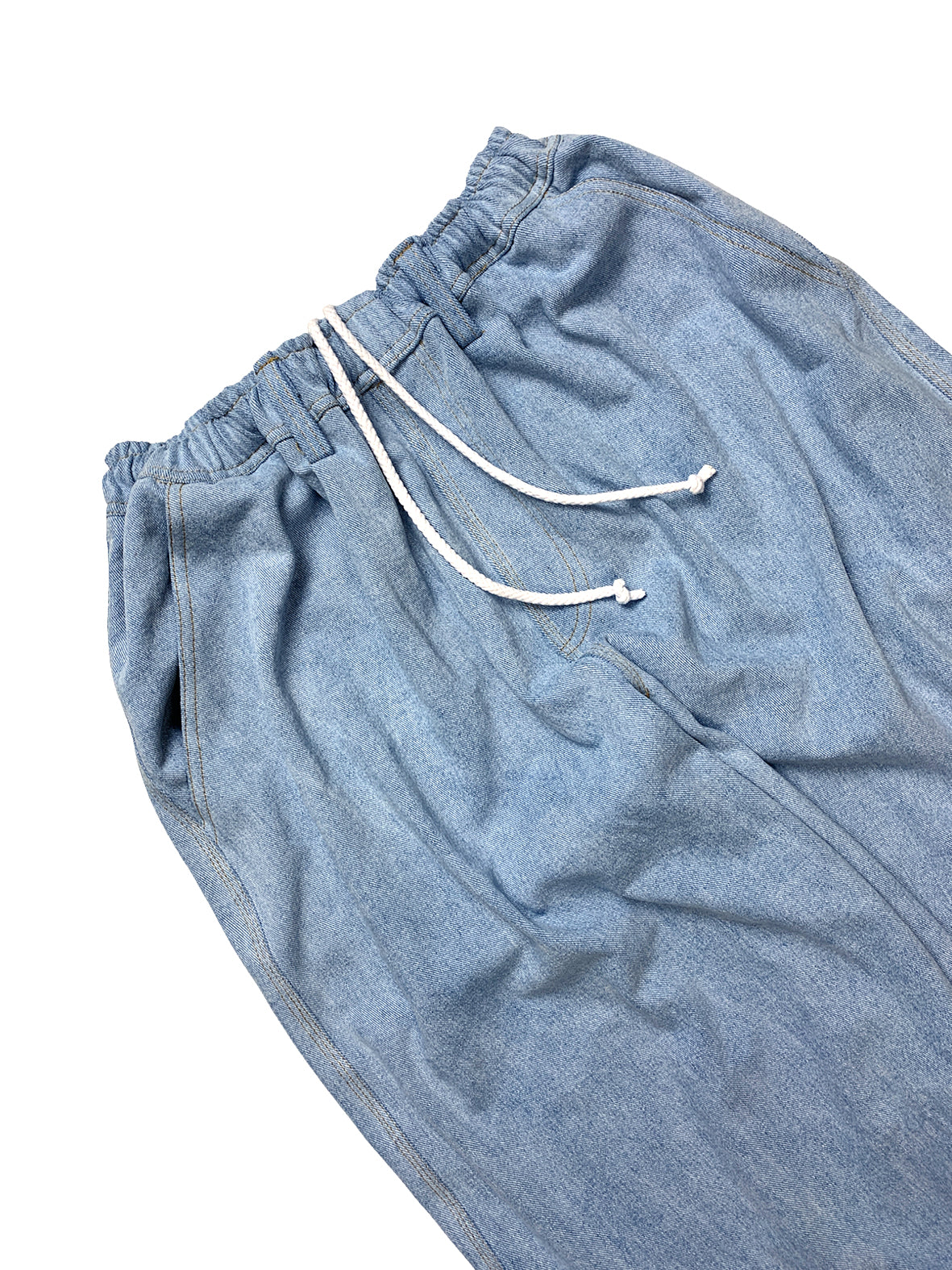 TVS BAGGY OG PANTS - LIGHT BLUE DENIM SUNNY FACE / GOLD STITCH