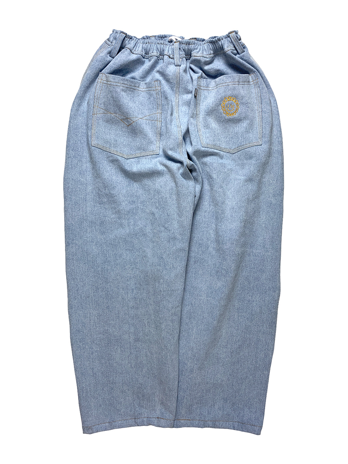 TVS BAGGY OG PANTS - LIGHT BLUE DENIM SUNNY FACE / GOLD STITCH