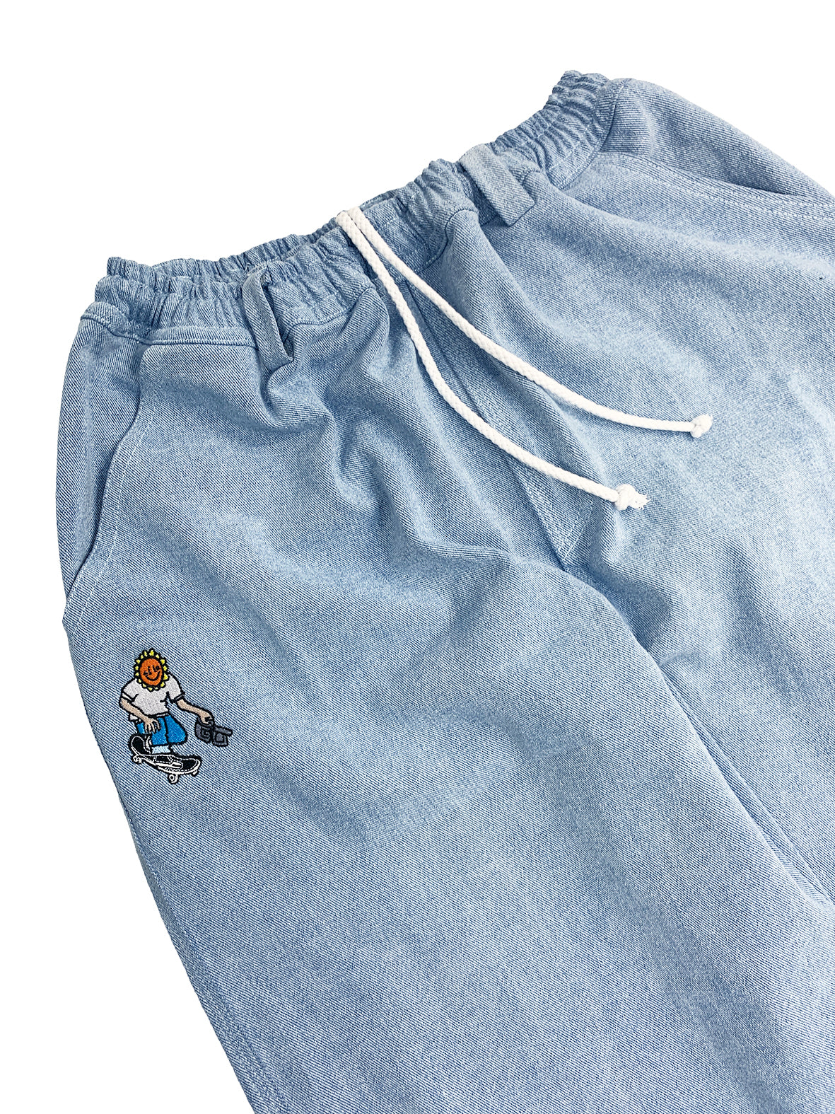 TVS BAGGY OG PANTS - LIGHT DENIM / WHITE STITCH