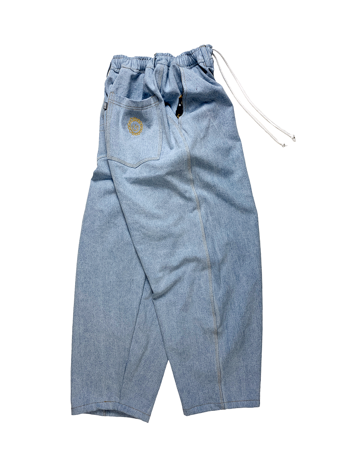 TVS BAGGY OG PANTS - LIGHT BLUE DENIM SUNNY FACE / GOLD STITCH