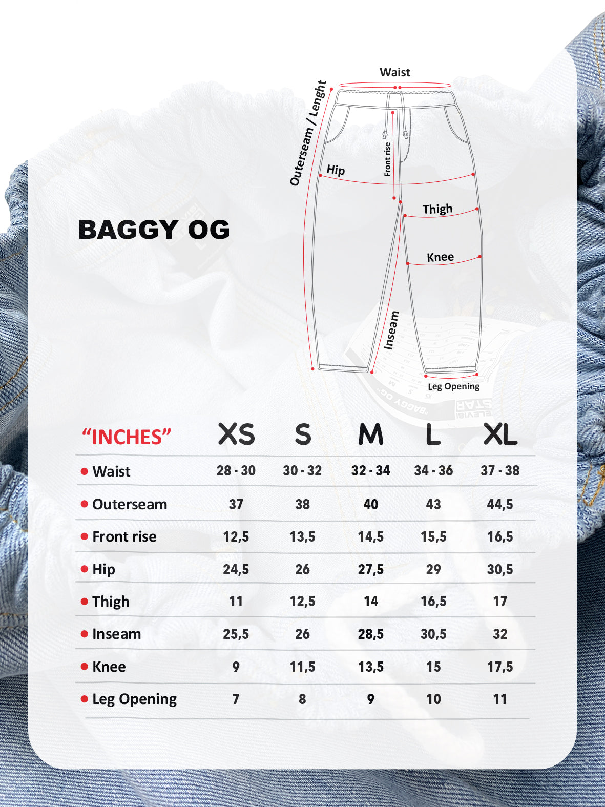 TVS BAGGY OG PANTS - LIGHT BLUE DENIM SUNNY FACE / GOLD STITCH