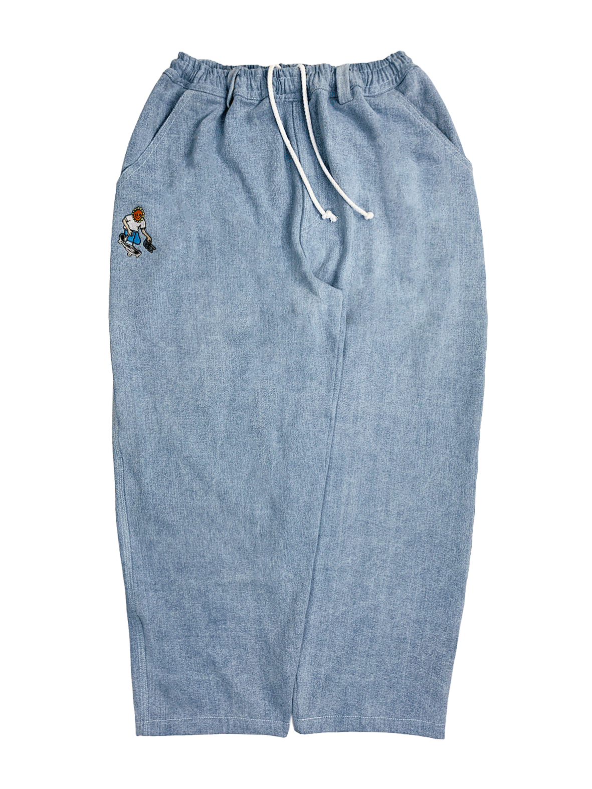 TVS BAGGY OG PANTS - LIGHT DENIM / WHITE STITCH