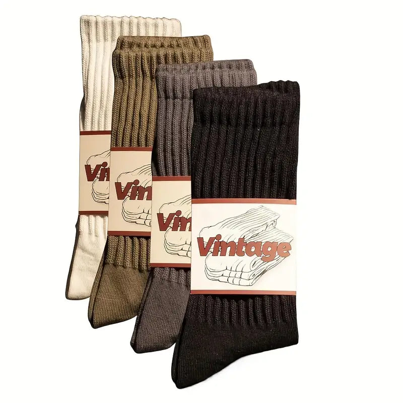 Solid Ribbed Socks