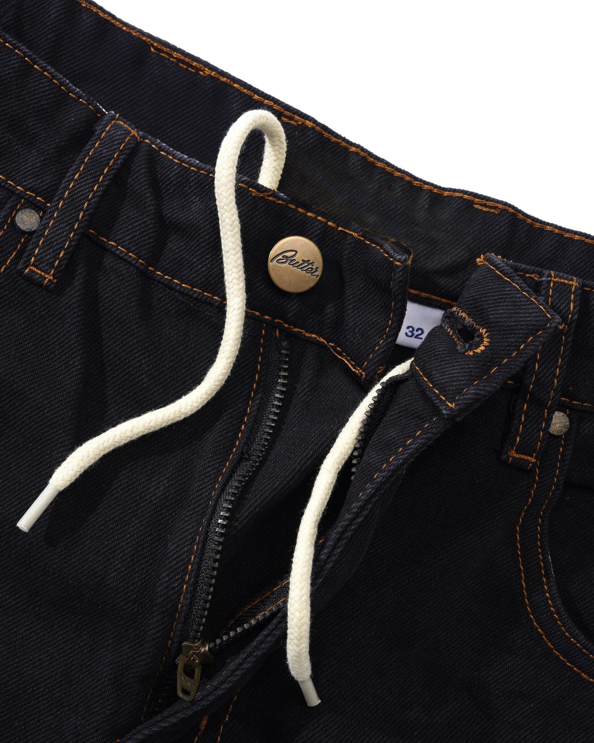 Baggy Denim Shorts - Washed Black