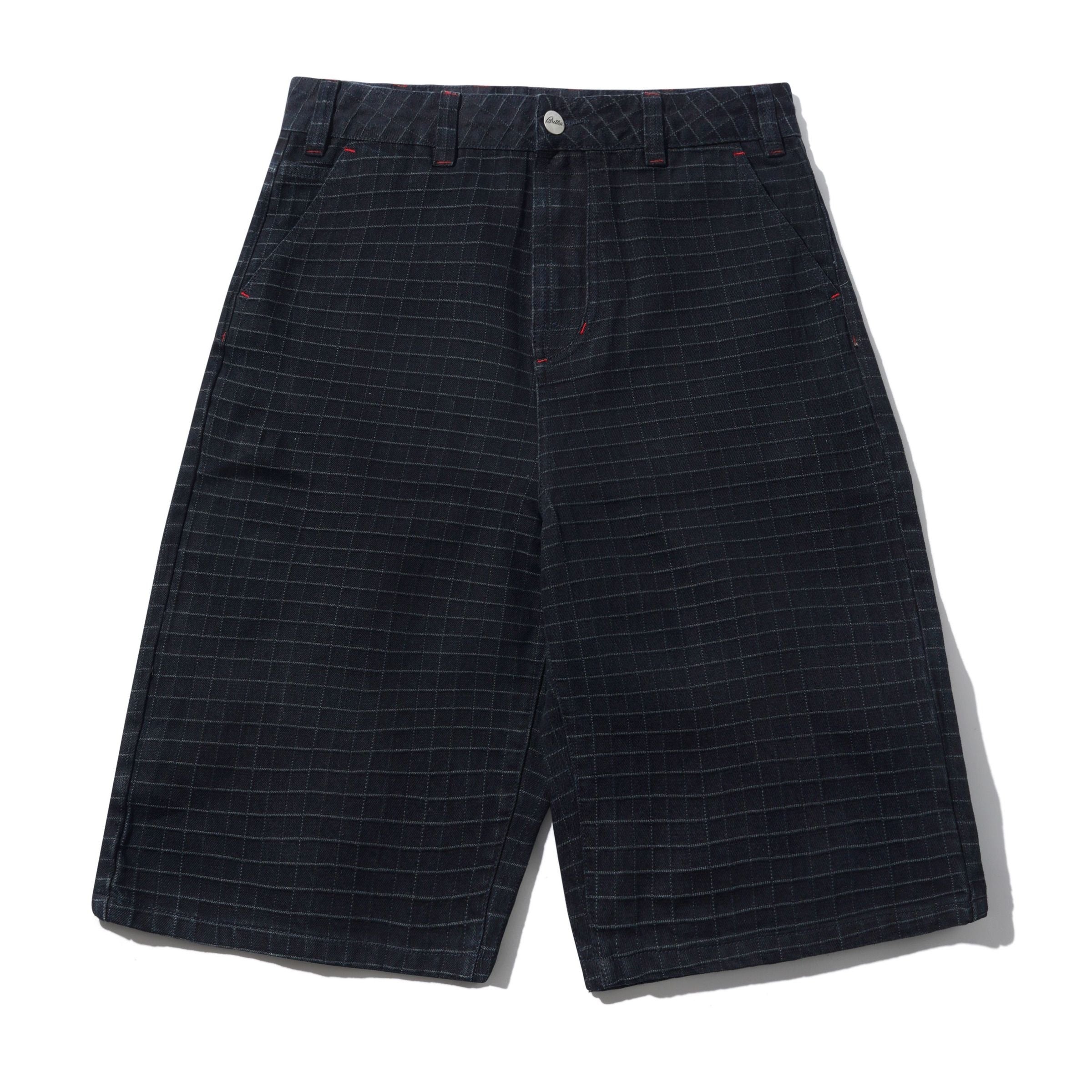 Big Grid Denim Shorts