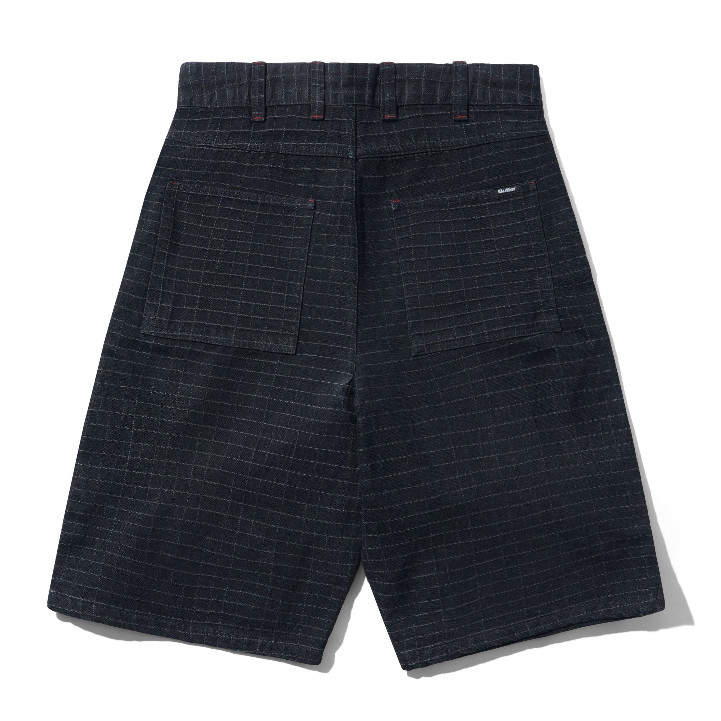 Big Grid Denim Shorts