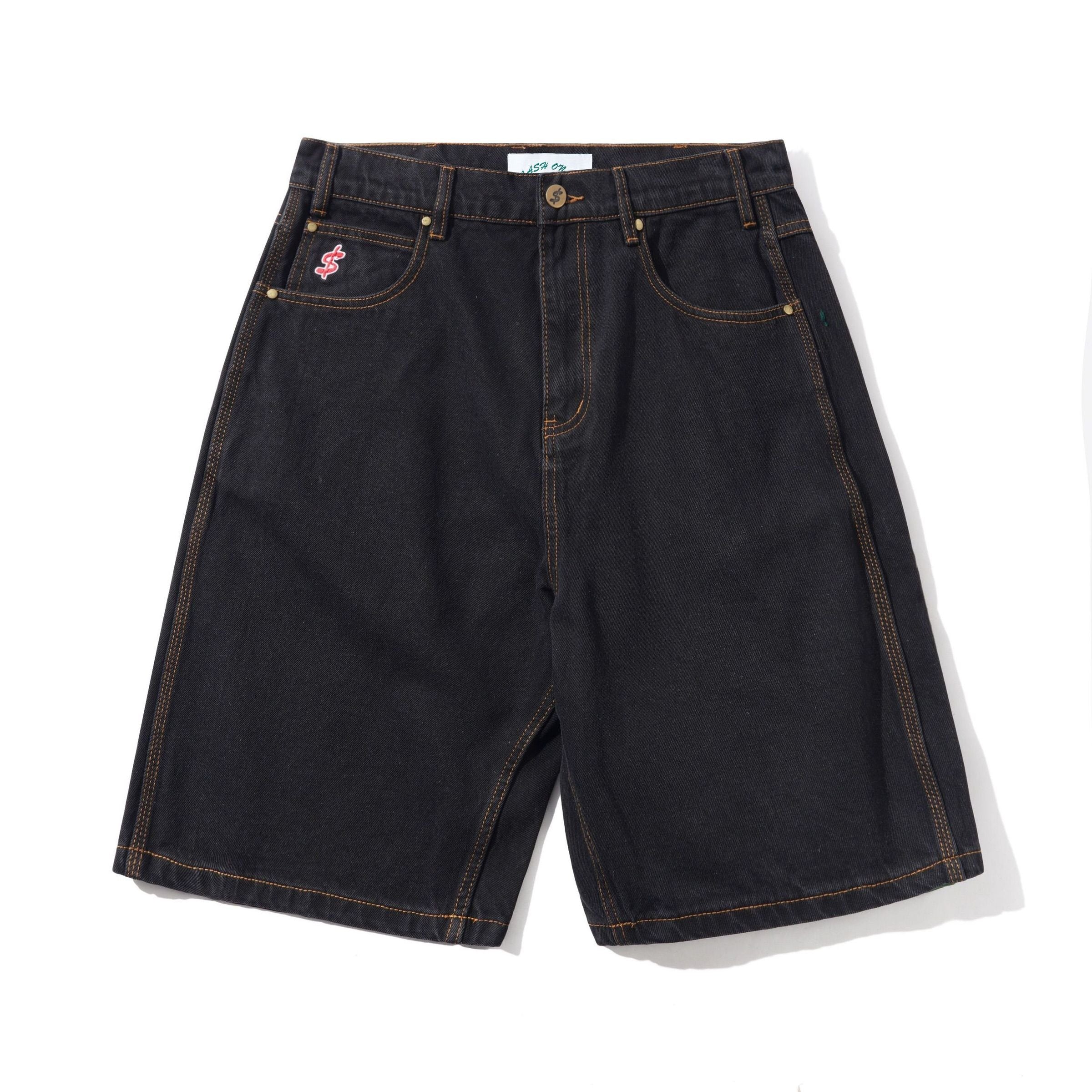 Logo Denim Shorts - Black