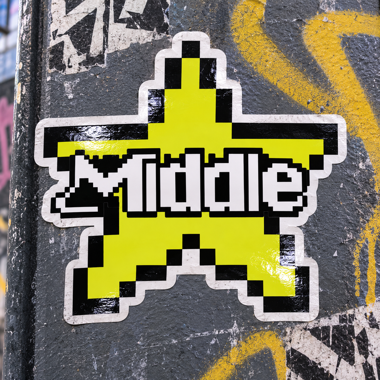 Bit Star Middle Vinyl - 10cm x 10cm