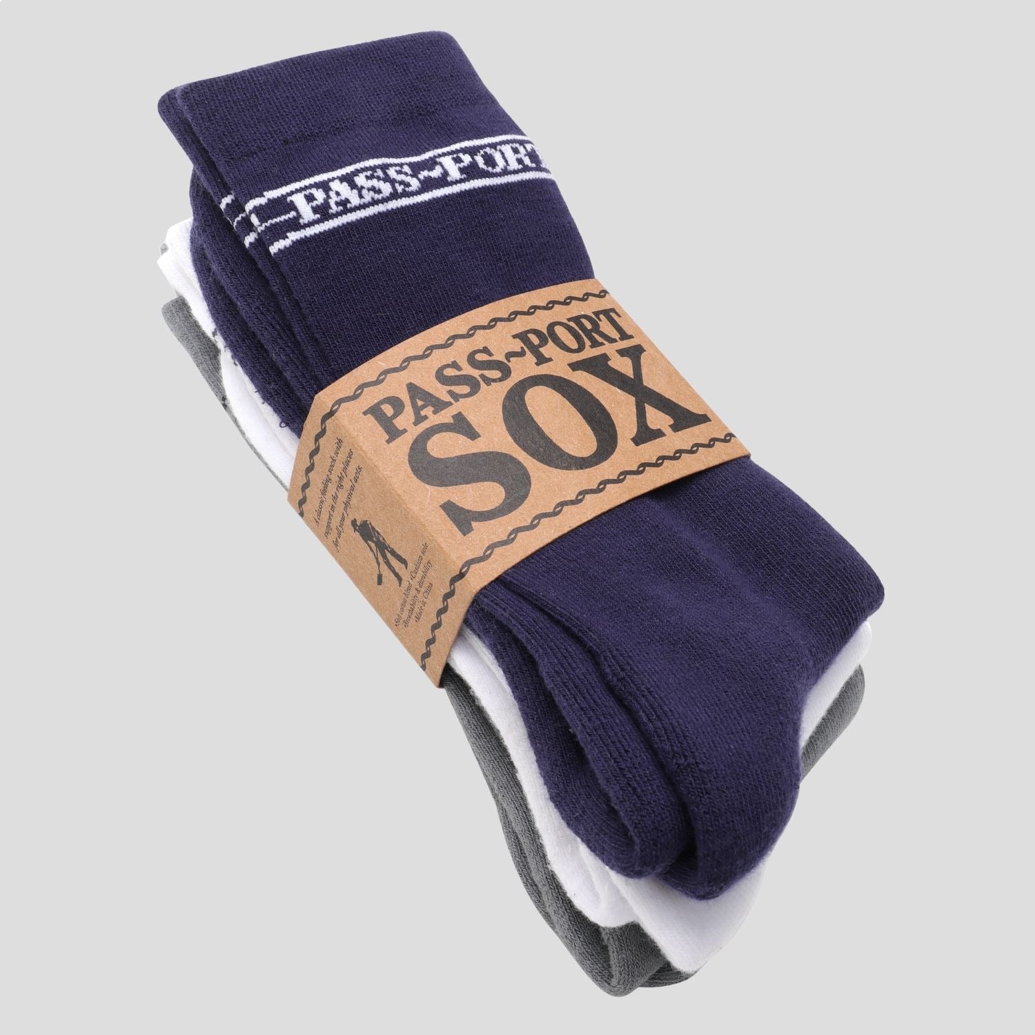 Hi Sox 3 Pack R46 - Navy/White/Grey