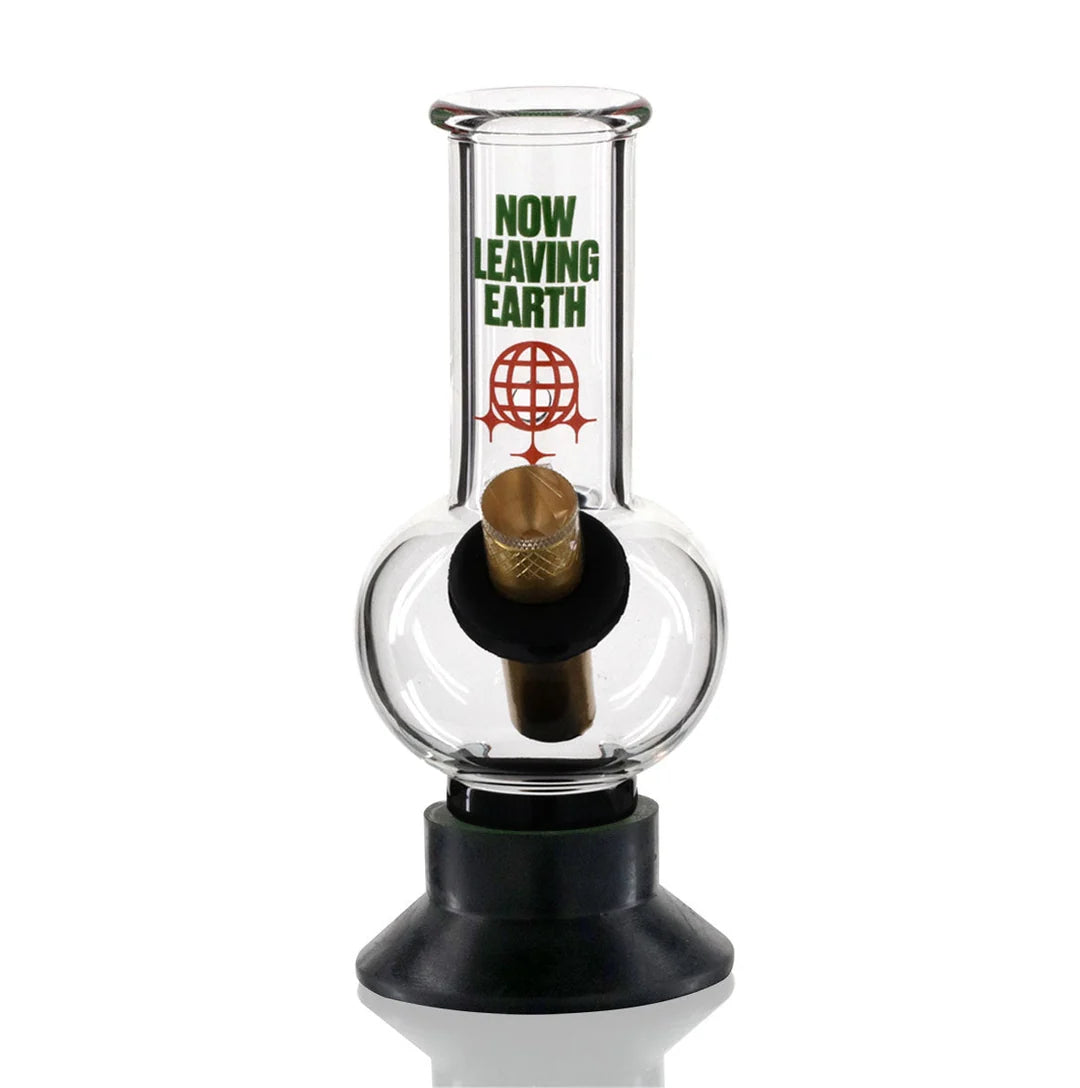 Mini Bubble 17cm Glass Bong - Leaving Earth Logo
