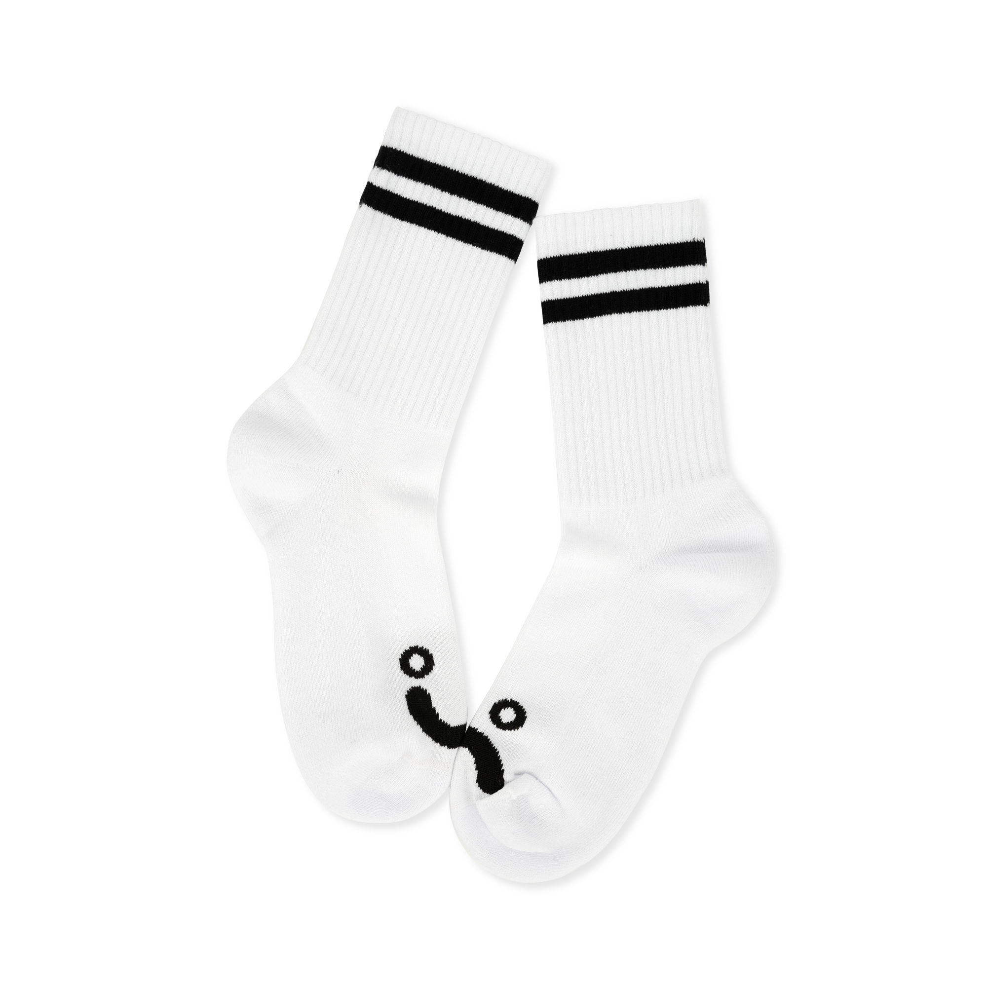 Rib Socks - Happy Sad - White