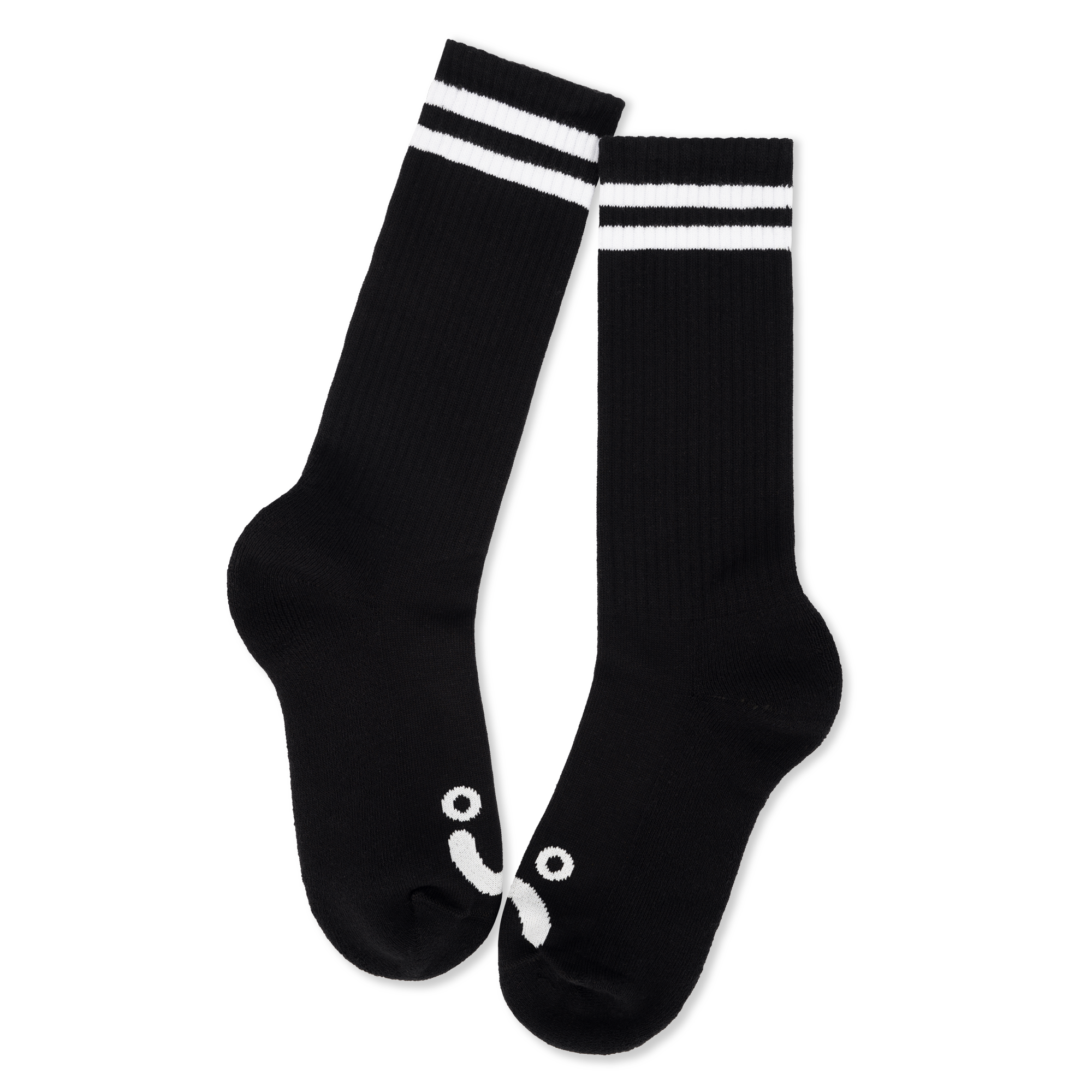 Rib Socks - Happy Sad - Black
