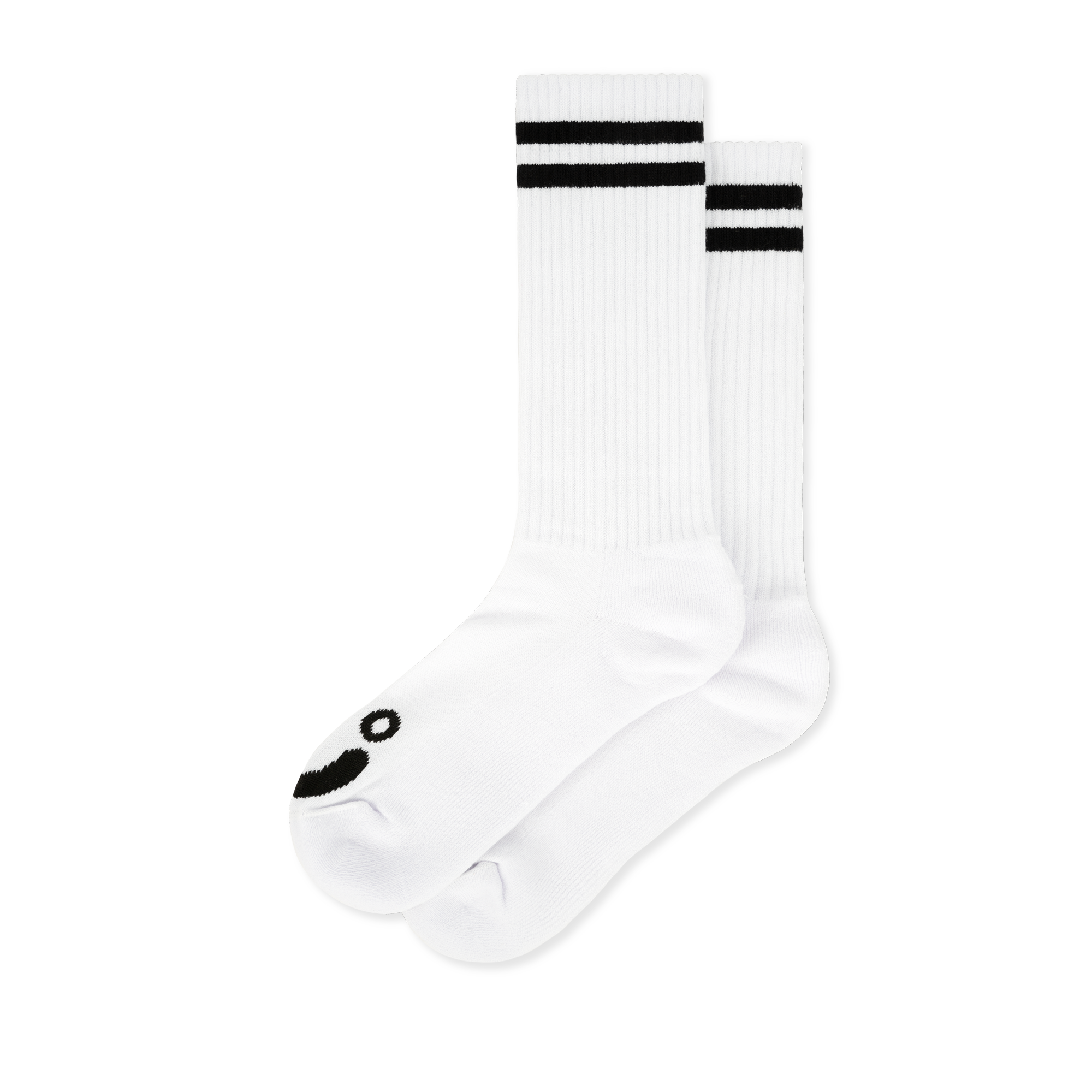 Rib Socks - Happy Sad - White