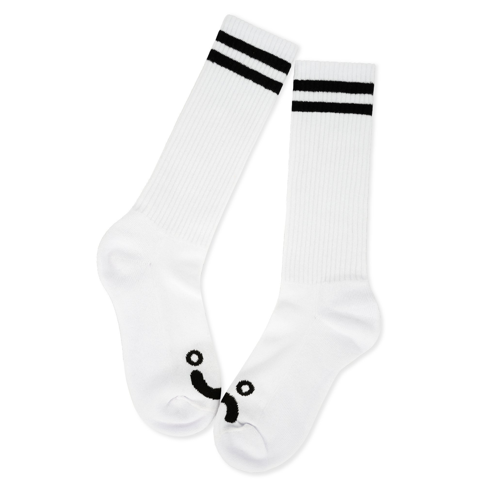 Rib Socks - Happy Sad - White