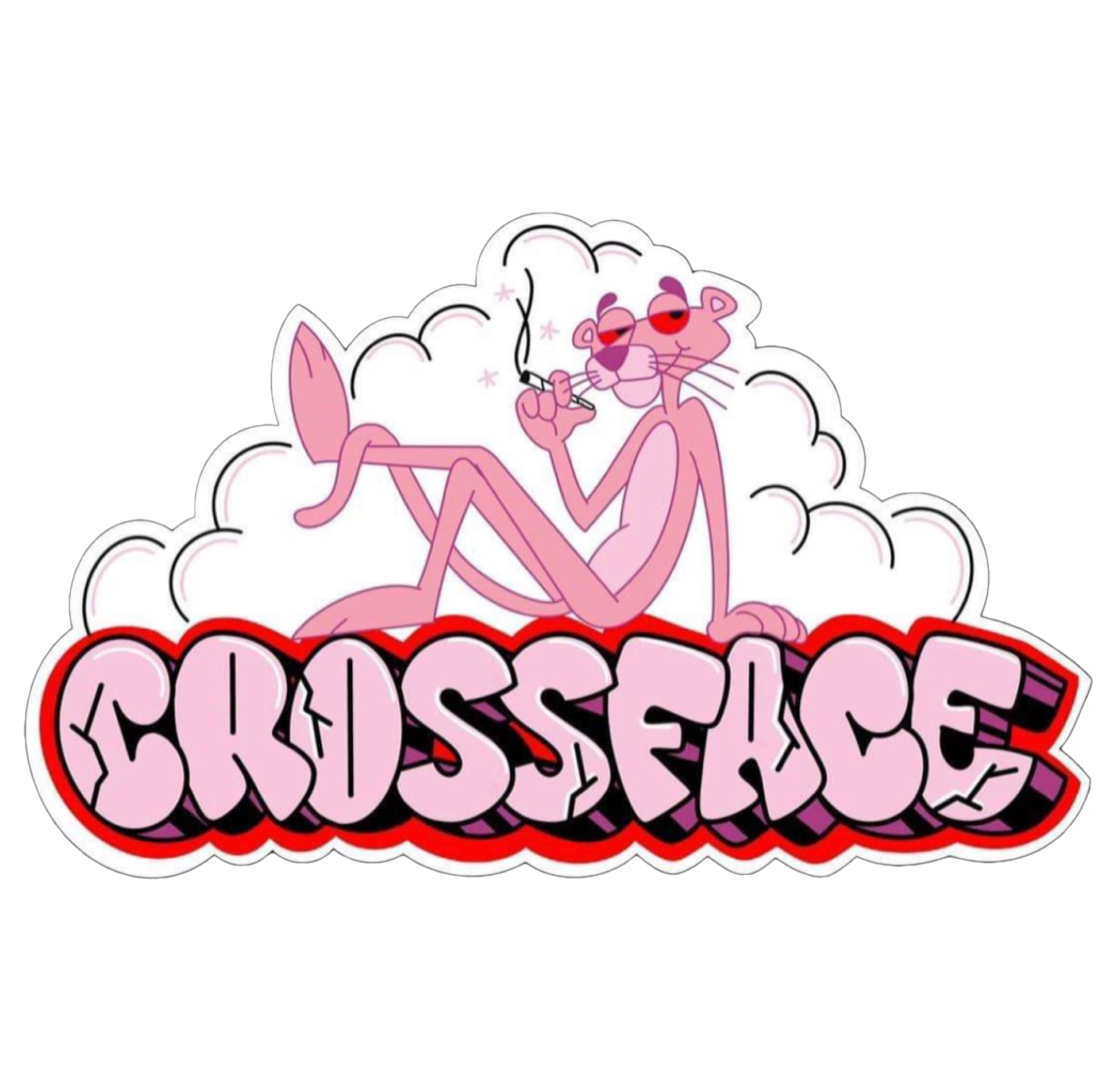 Cross Face Pink Panther Tee - Black