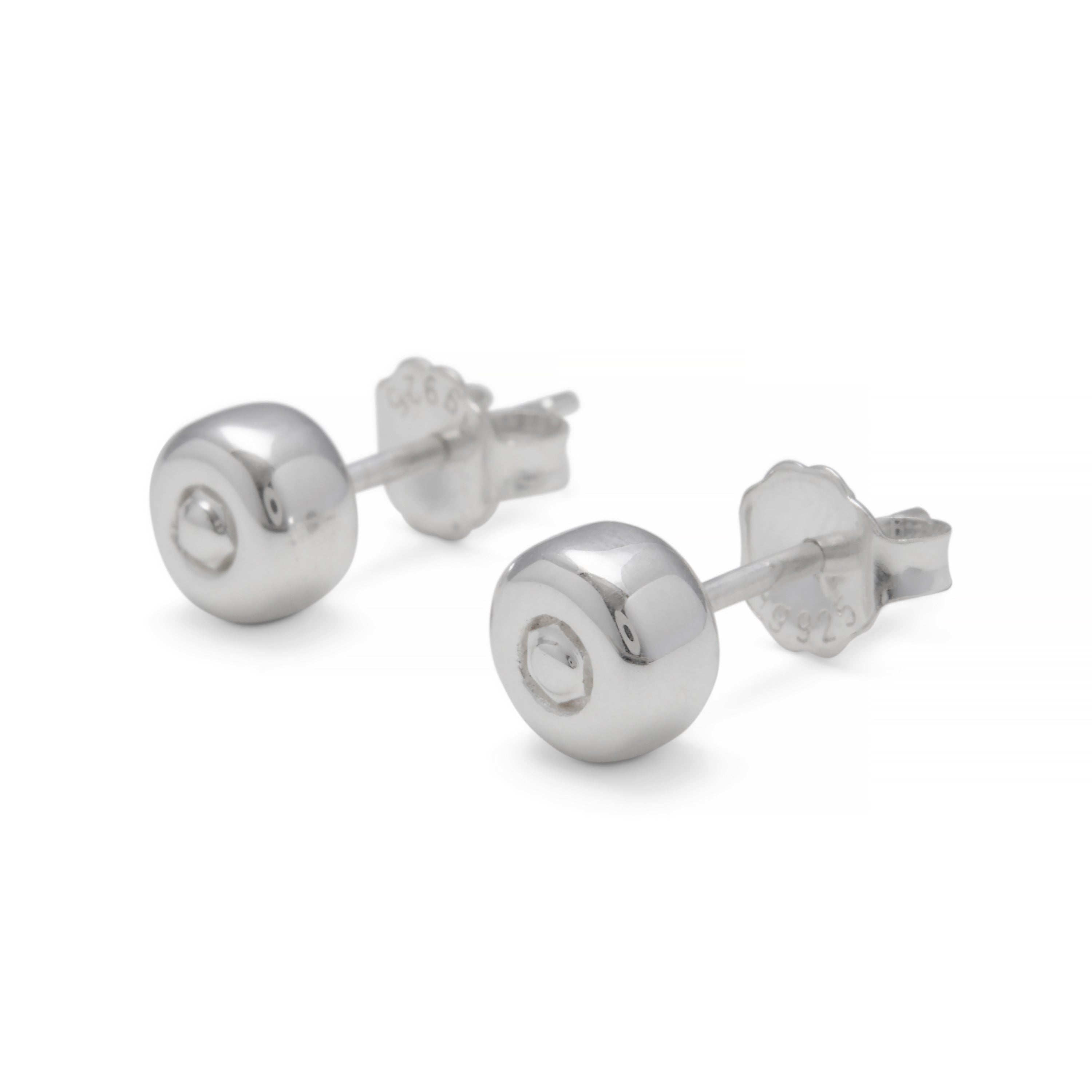 SKATE WHEEL STUDS - Sterling Silver Earring Studs