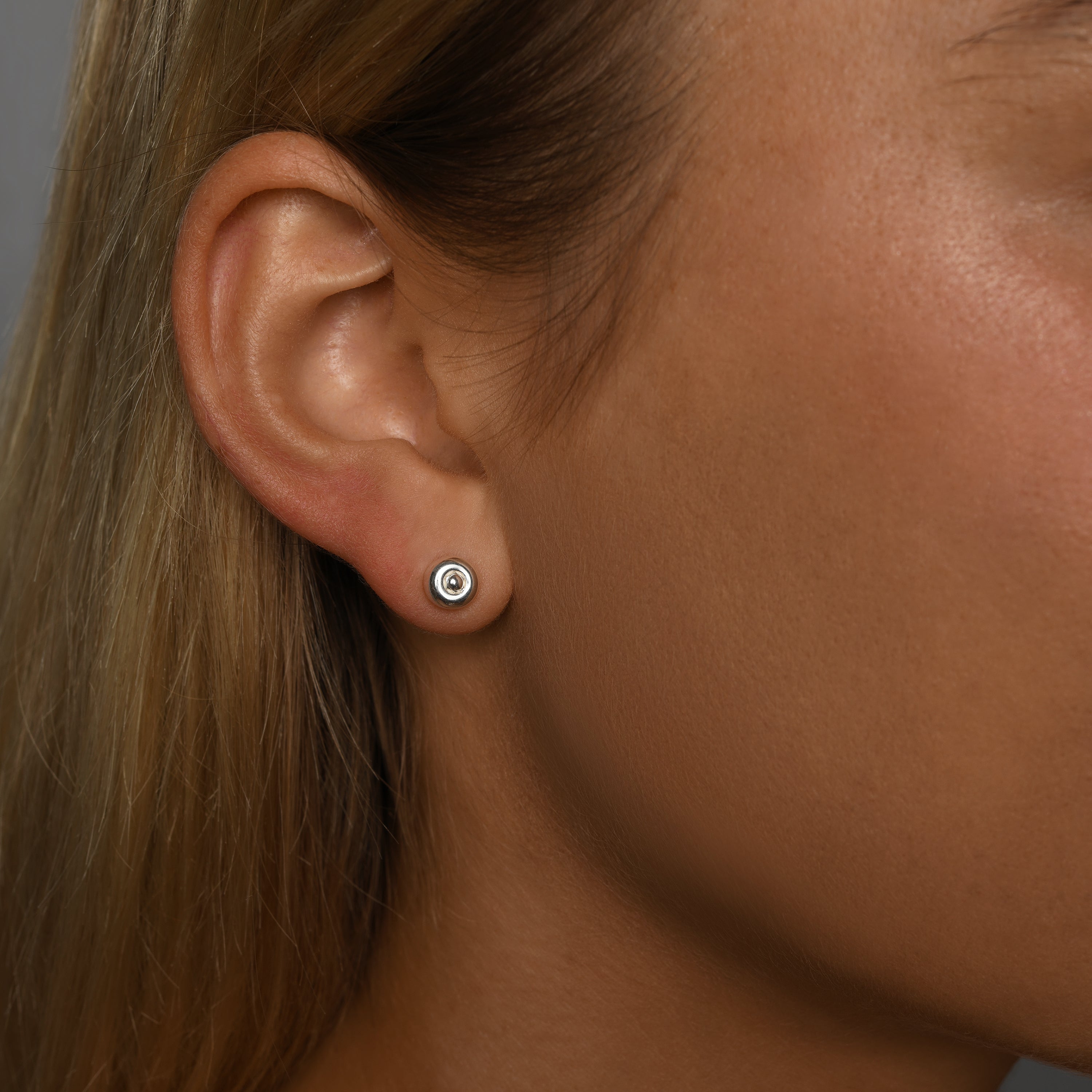 SKATE WHEEL STUDS - Sterling Silver Earring Studs