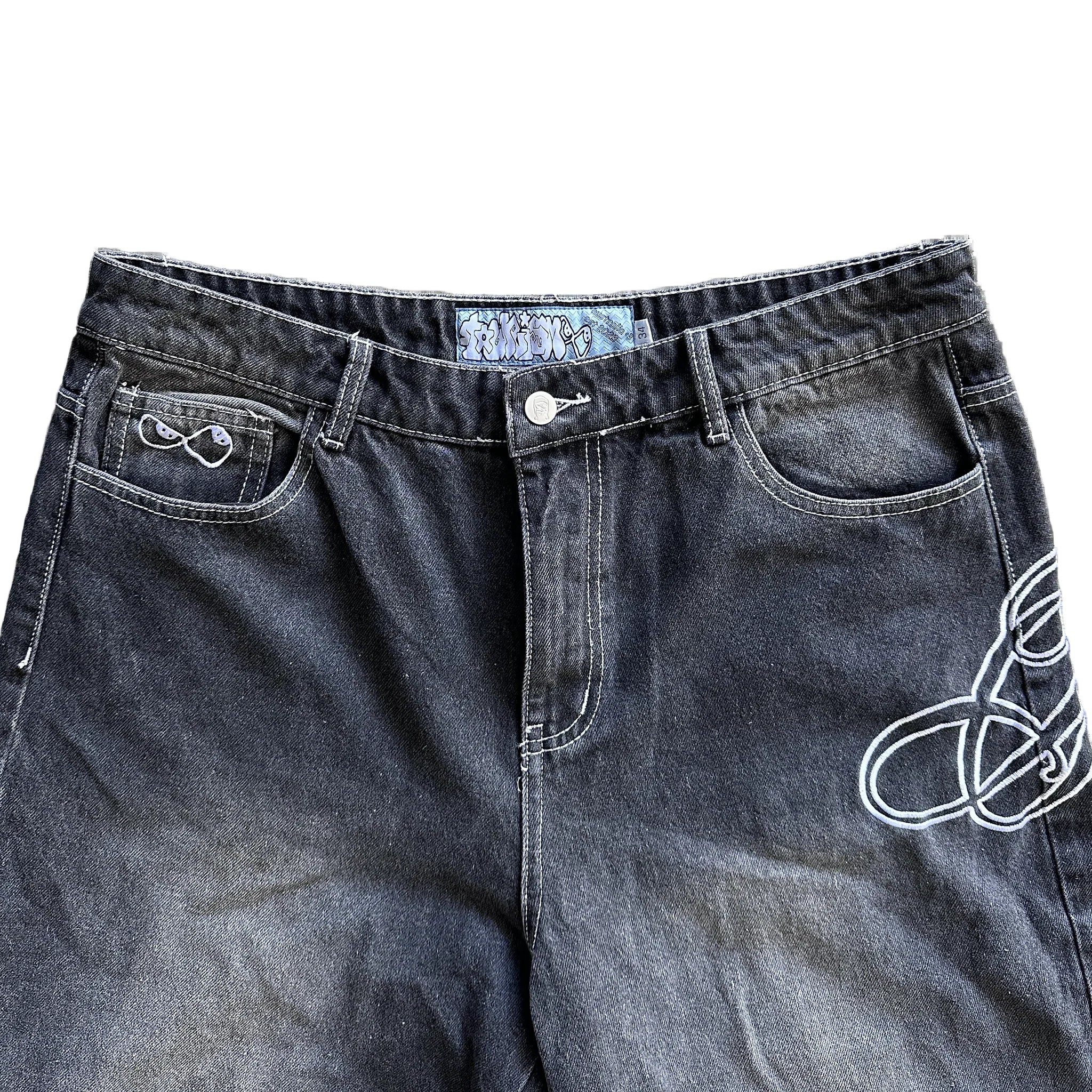 Washed Black Baggy Jeans