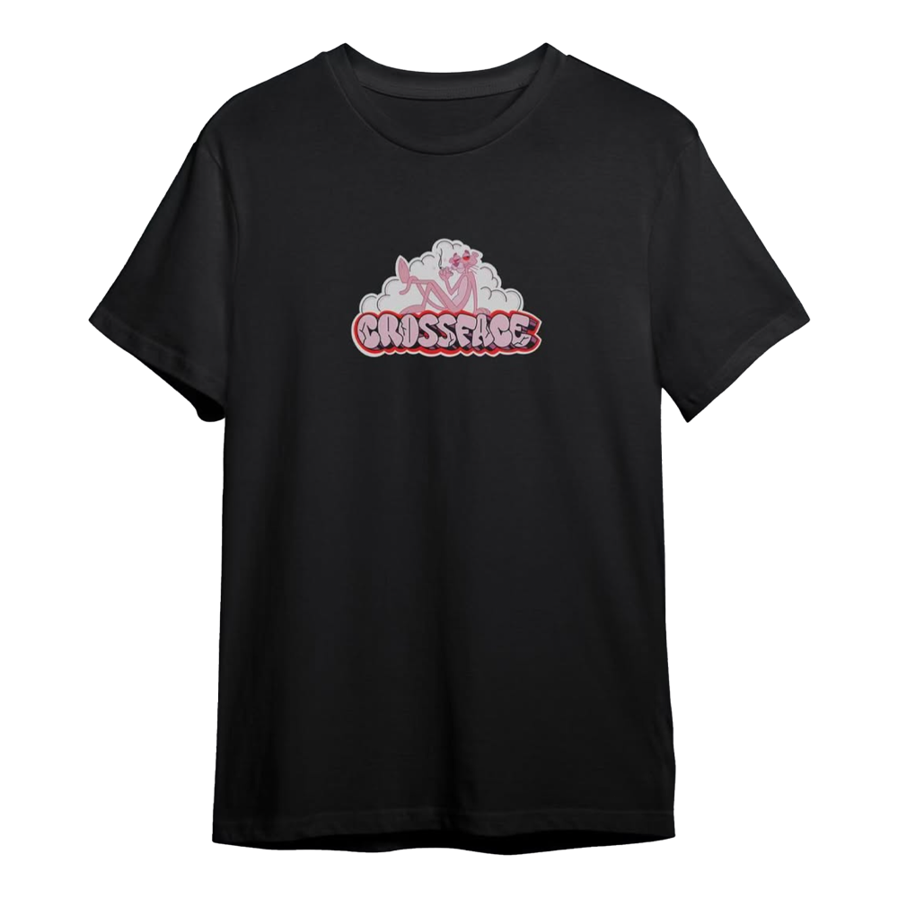 Cross Face Pink Panther Tee - Black