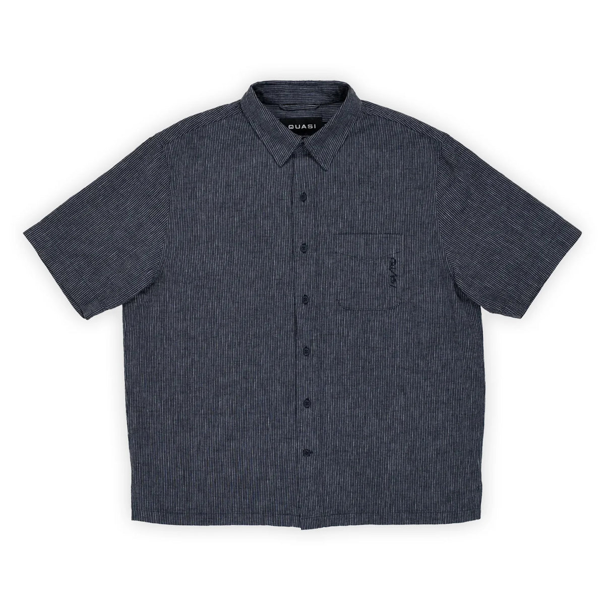 Quasi Kalvin Short Sleeve Button Up Shirt - Navy