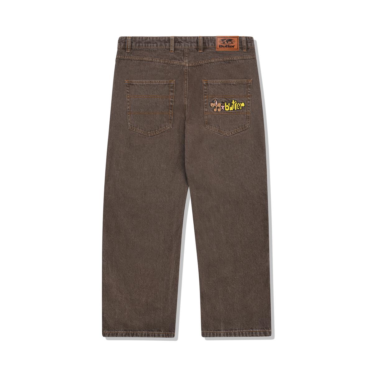 Pooch Relaxed Denim Jeans - Washed Brown