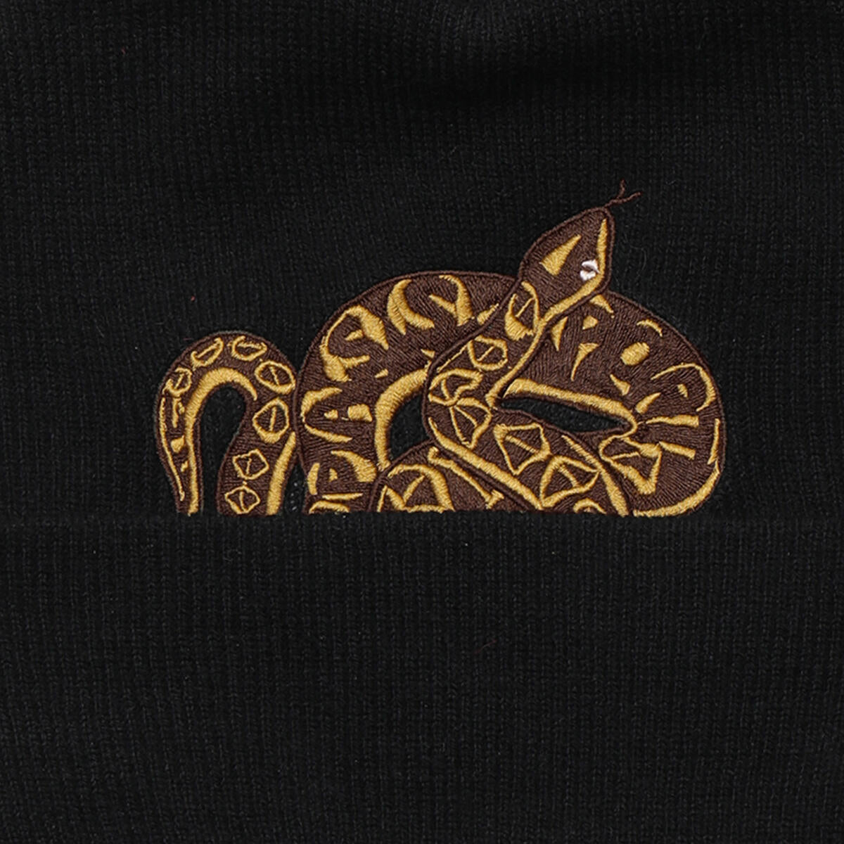 Embroidered Coiled Ringer Tee - Black/Brass