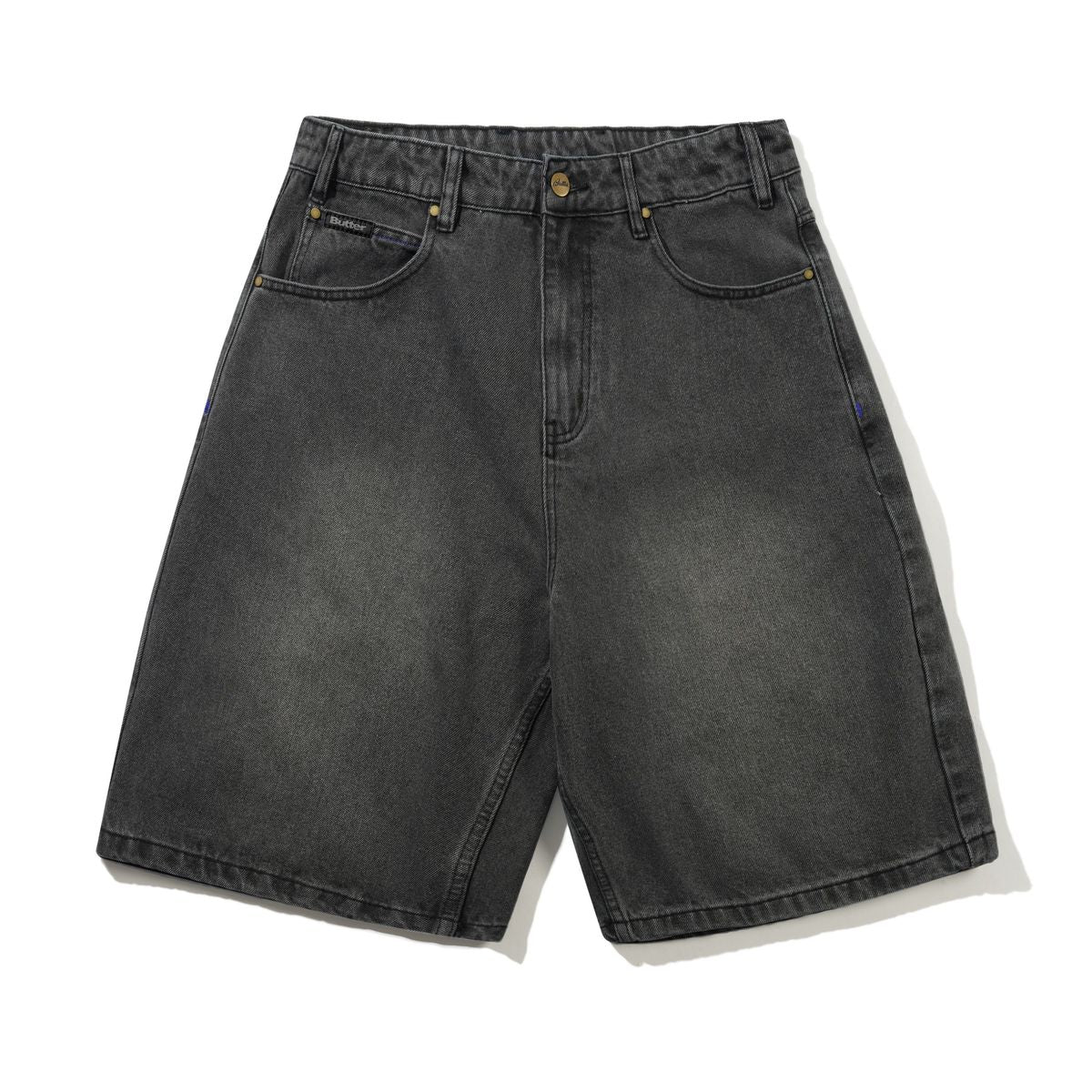 Baggy Denim Shorts Faded Black