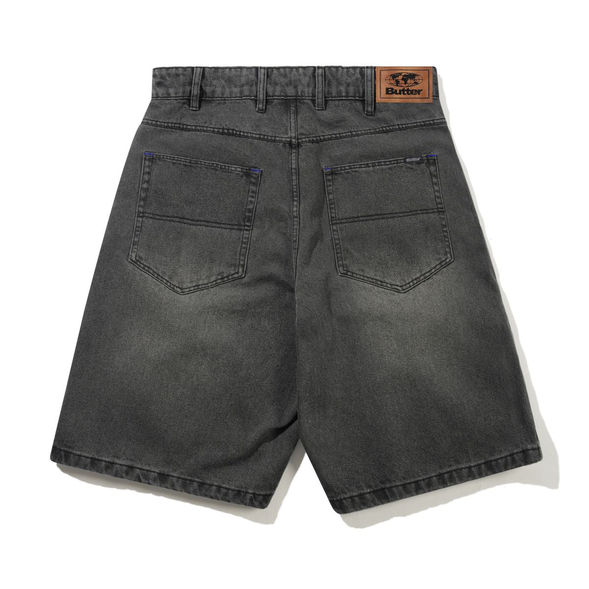 Baggy Denim Shorts Faded Black