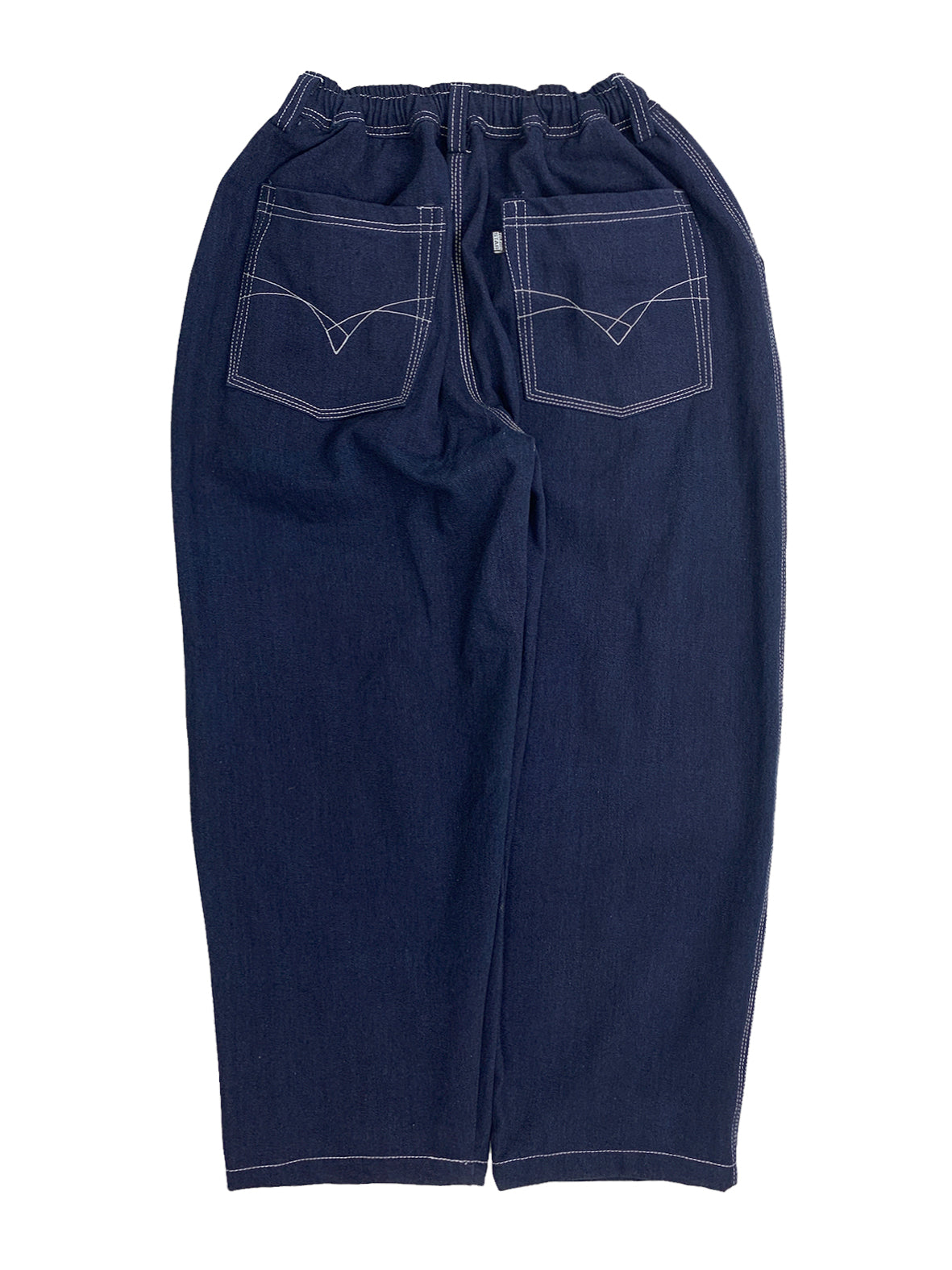 TVS BAGGY OG PANTS - NAVY BLUE DENIM FILMER - WHITE STITCH