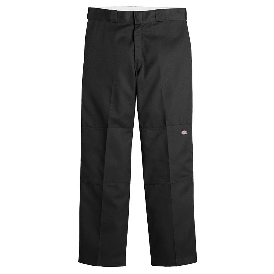 Loose Fit Double Knee  Black Work Pants