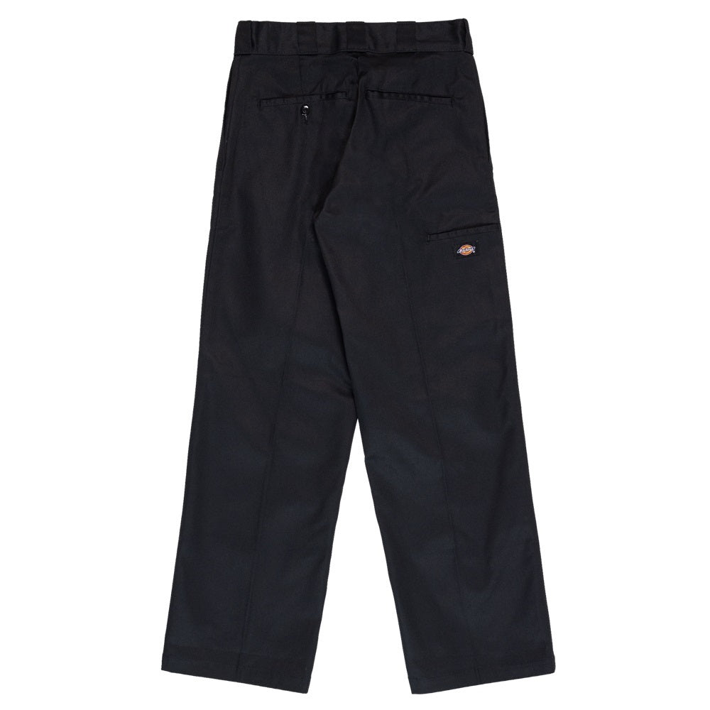 Loose Fit Double Knee  Black Work Pants