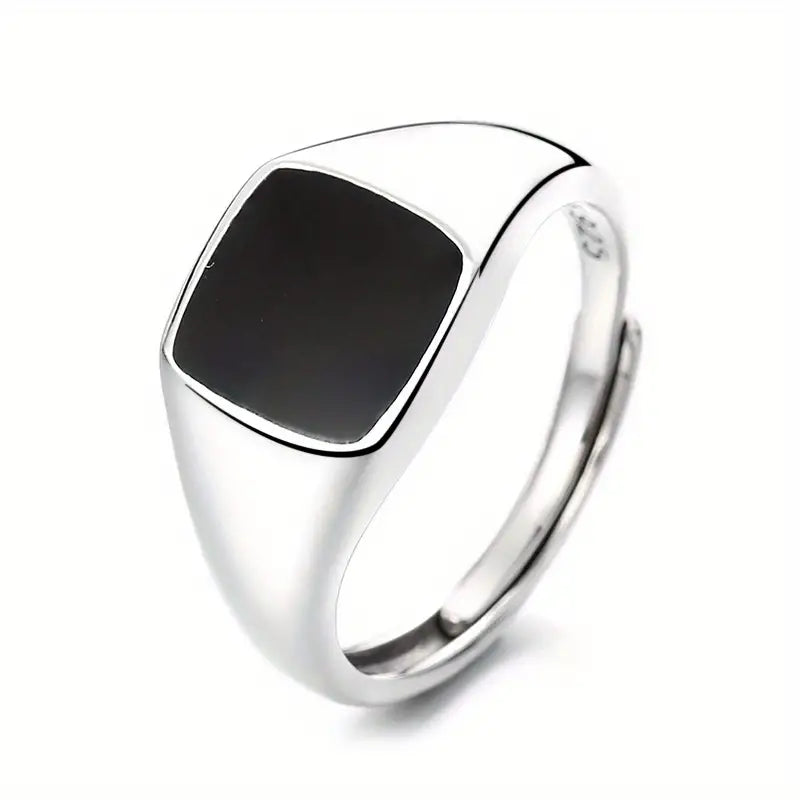 Silver Signet Ring Square Stone