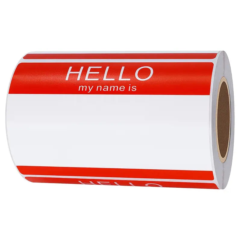 Red Hello Self-adhesive Label Roll