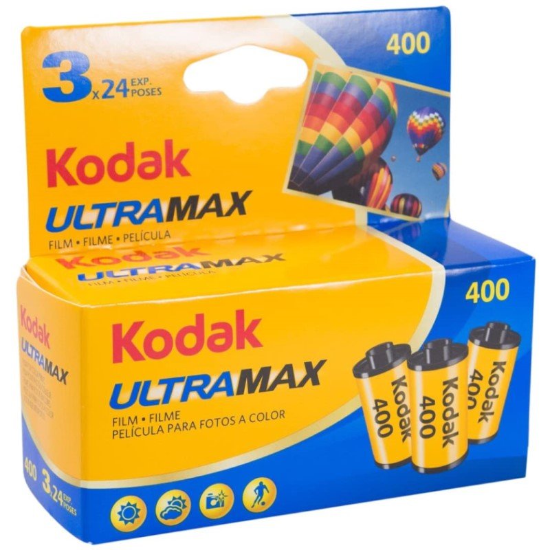 Kodak Film UltraMax 400 Color Negative Film (35mm Roll Film, 24 Exps, 3-Pack)
