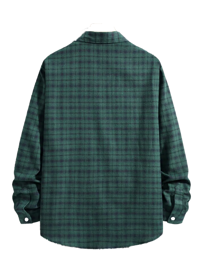 King A Patch Flannel - Green/Navy