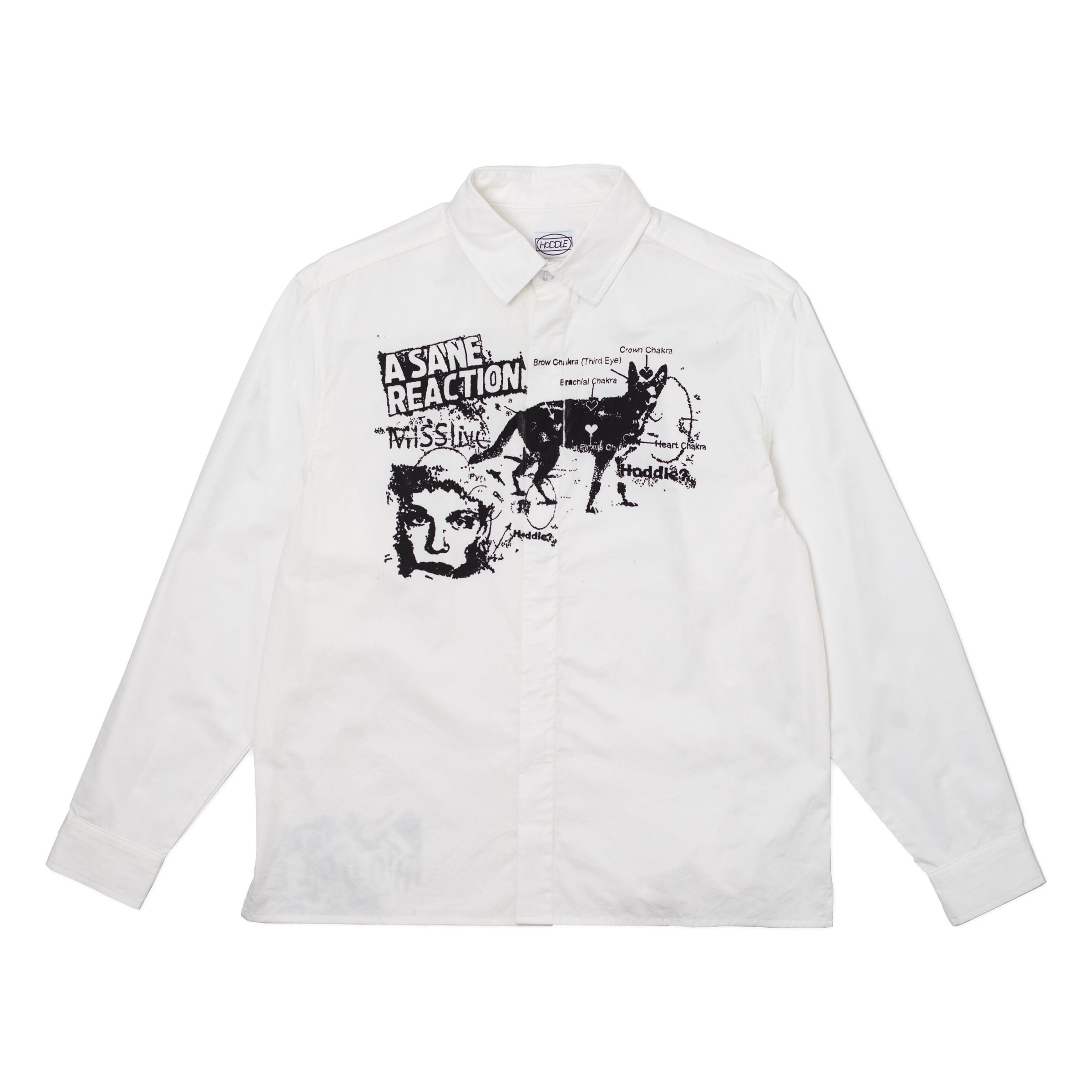 A SANE REACTION OXFORD SHIRT - WHITE