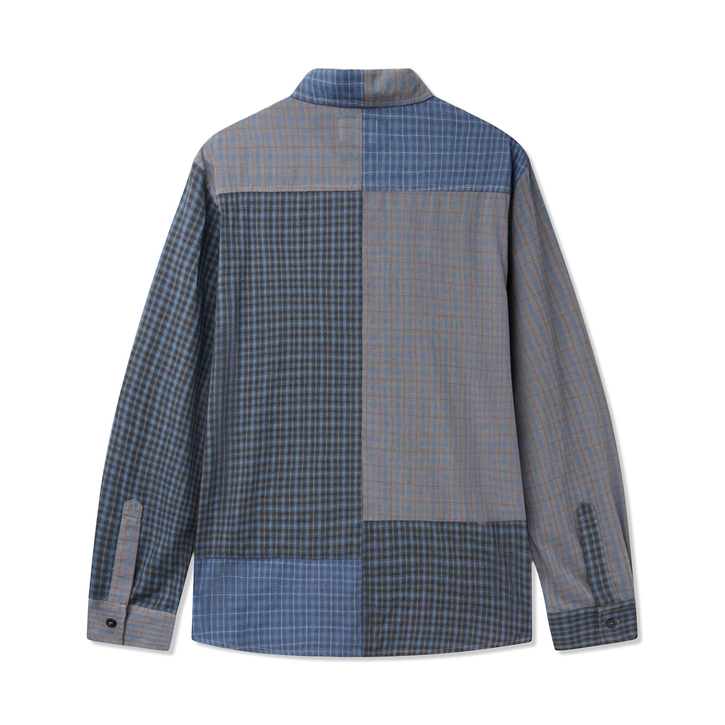 Patchwork Plaid L/S Shirt - Overdye Navy