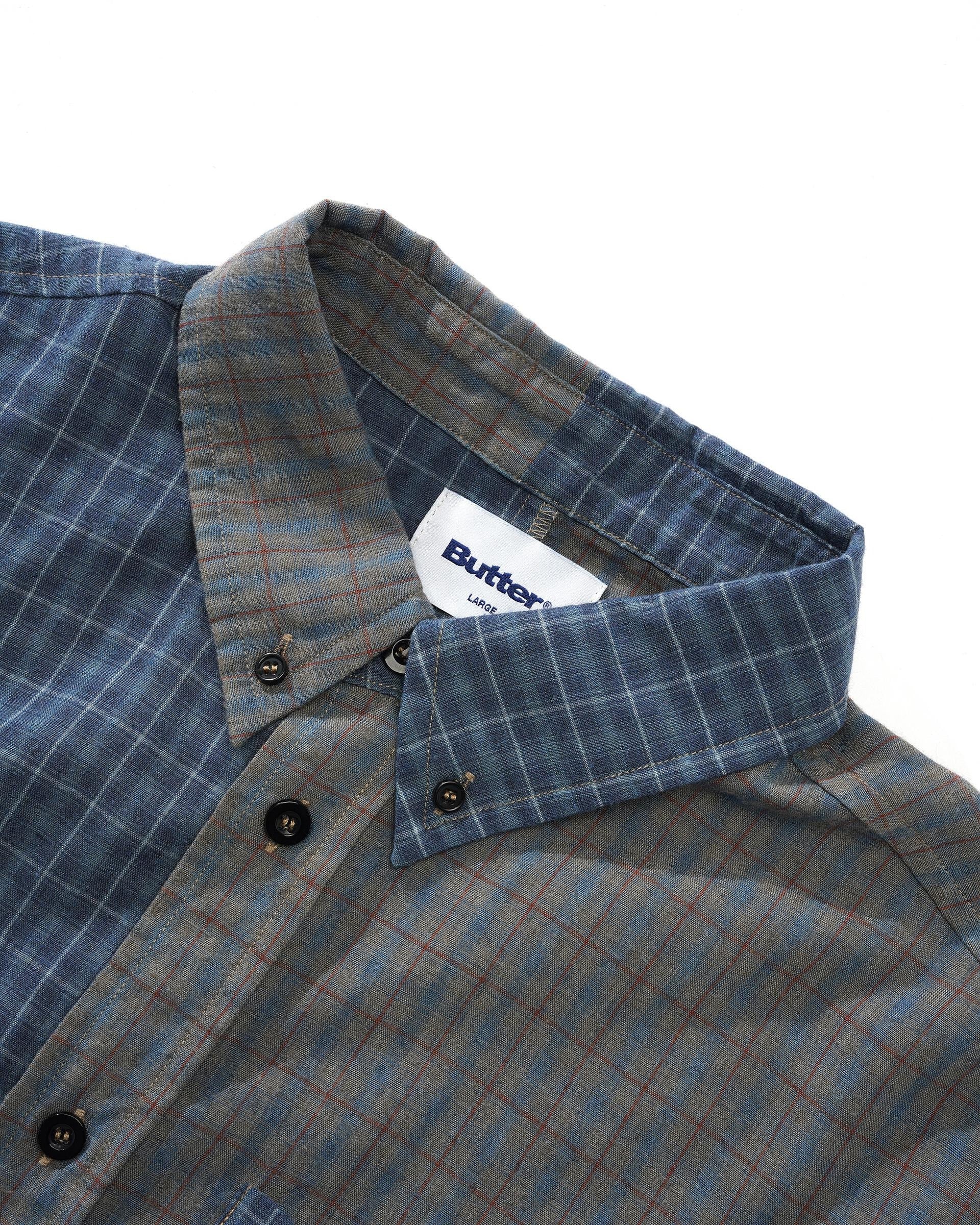 Patchwork Plaid L/S Shirt - Overdye Navy