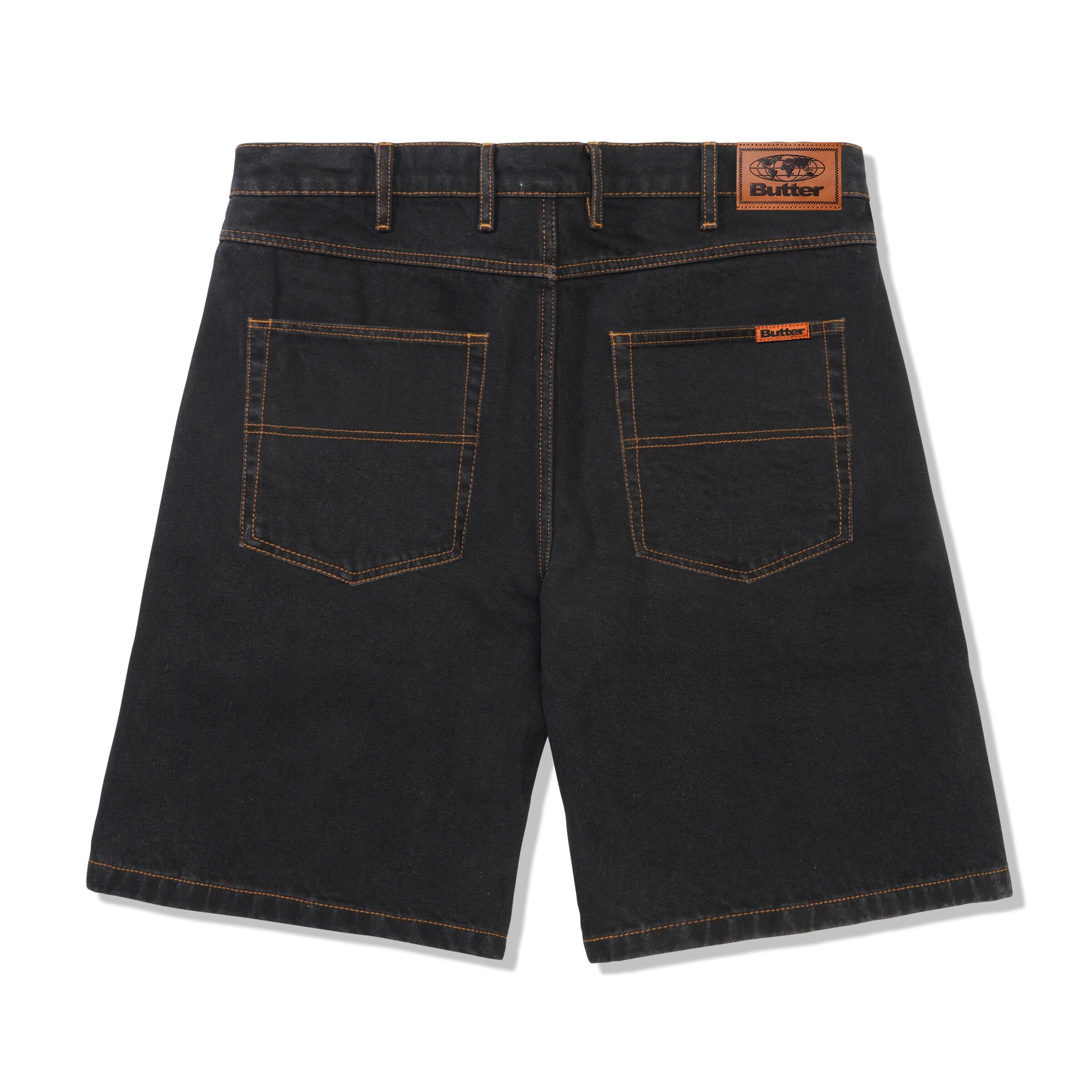 Baggy Denim Shorts - Washed Black