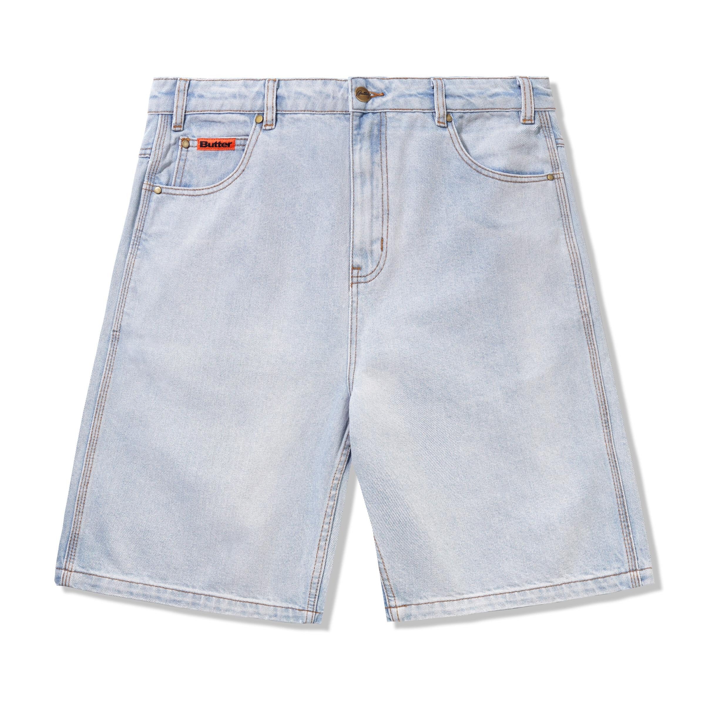 Baggy Denim Shorts - Light Blue