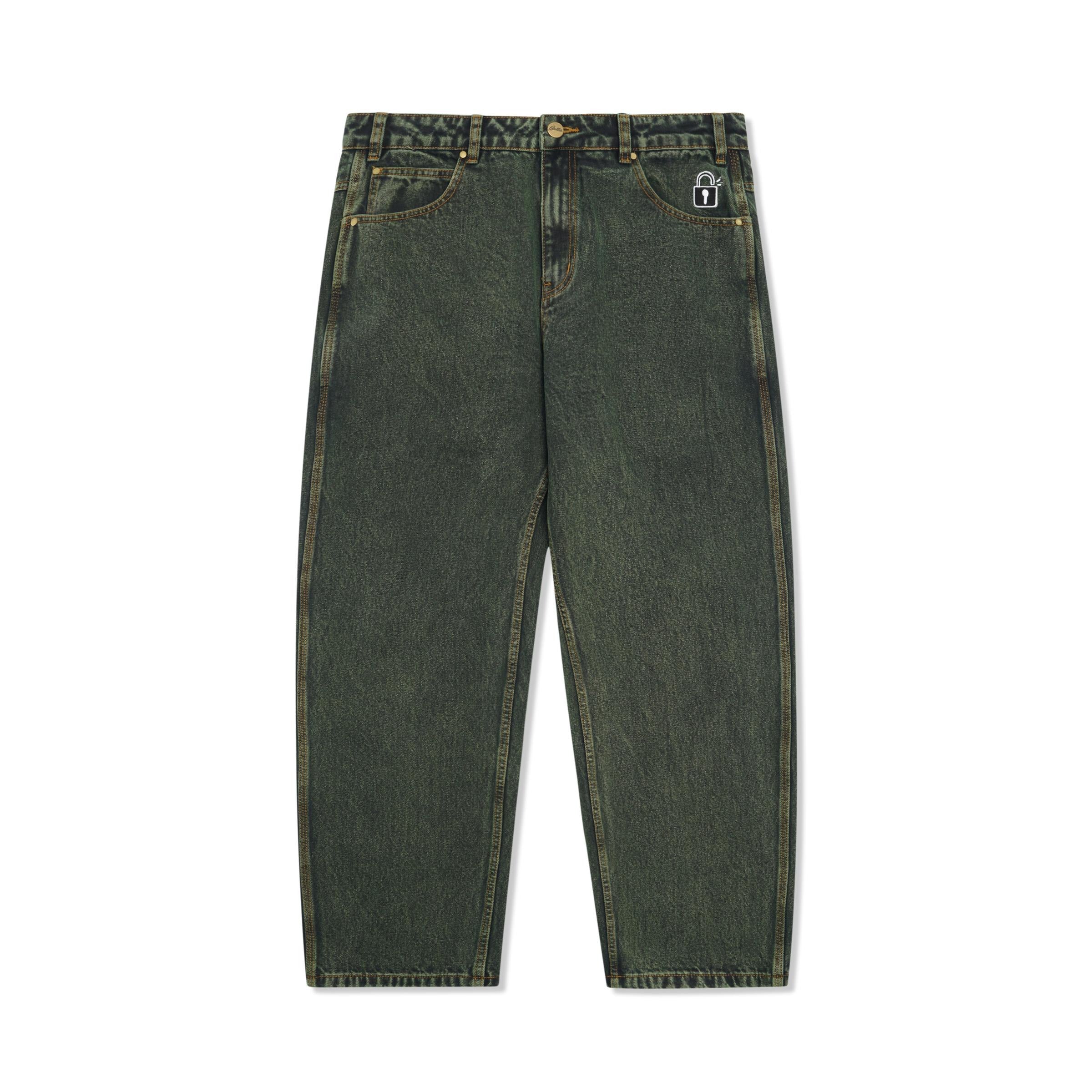 Lock Baggy Denim Jeans - Washed Ivy