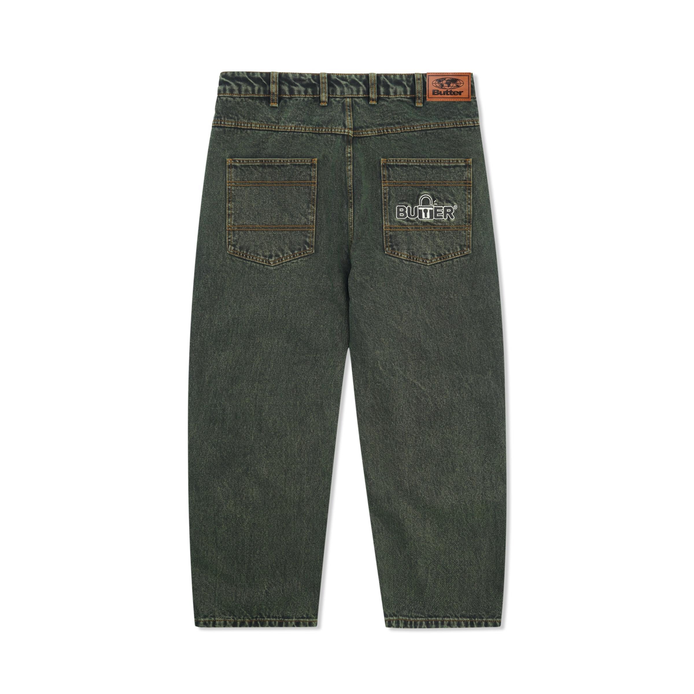 Lock Baggy Denim Jeans - Washed Ivy