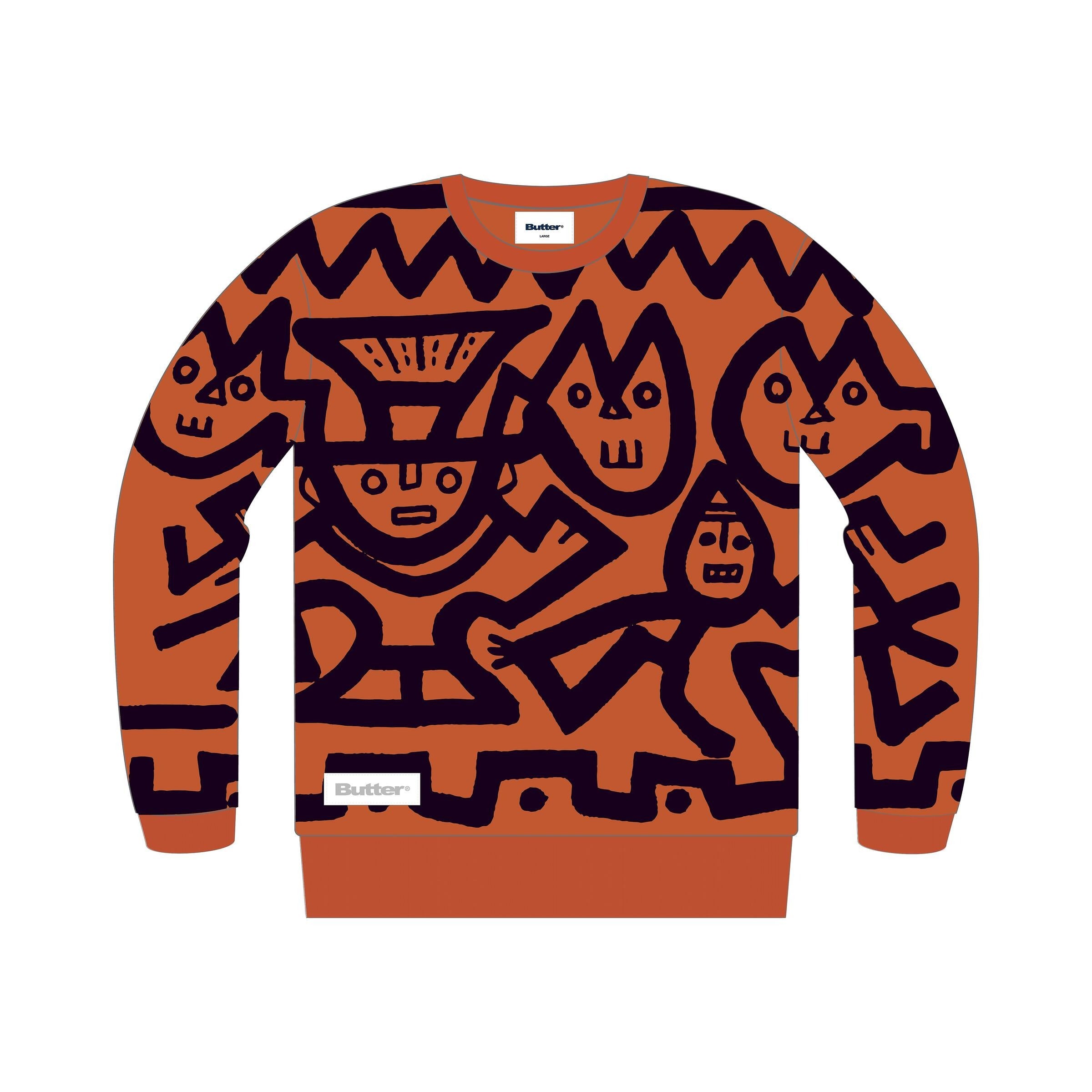 Afro Cuban Knitted Sweater - Copper/Black