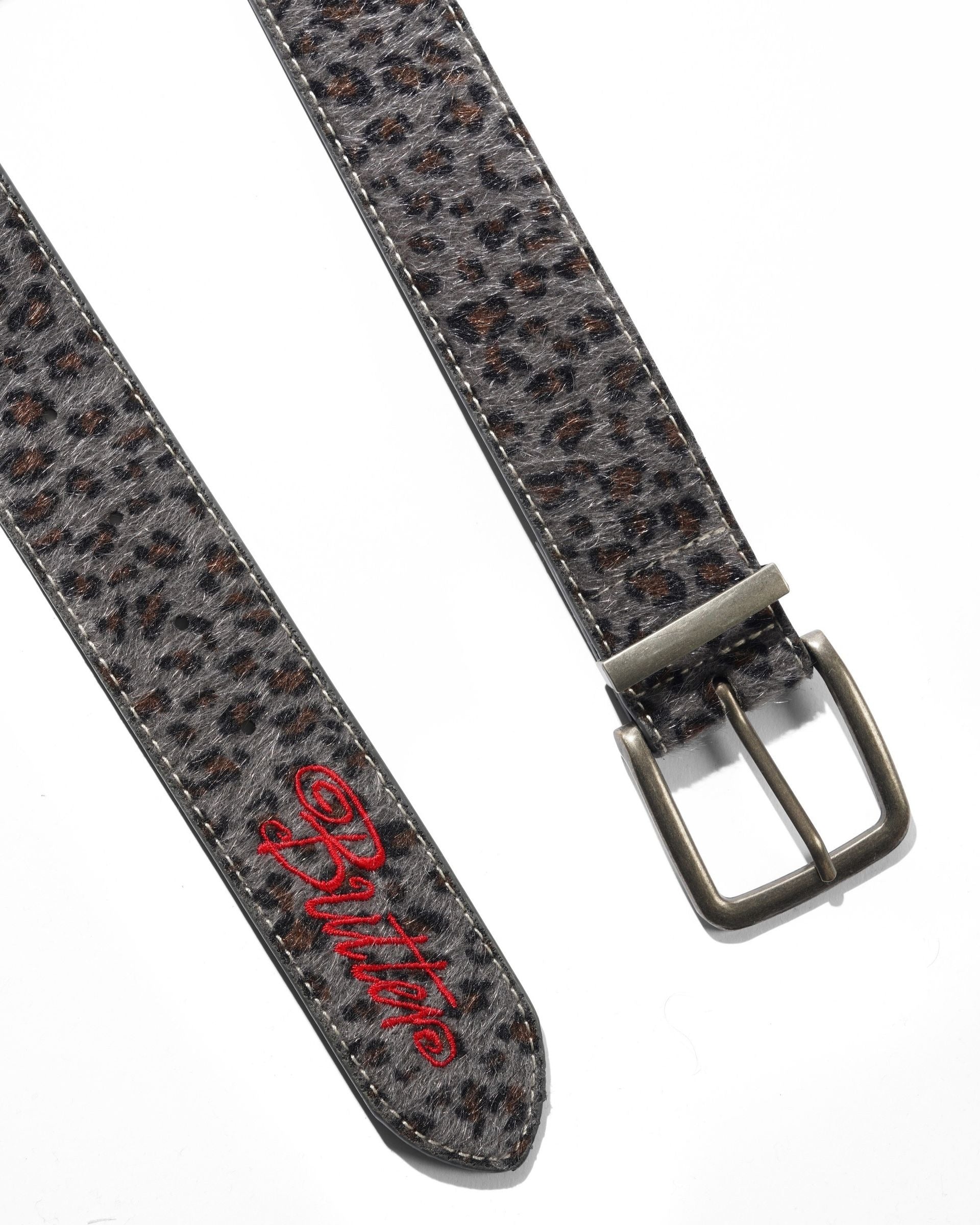 Animal Hide Belt - Grey Leopard