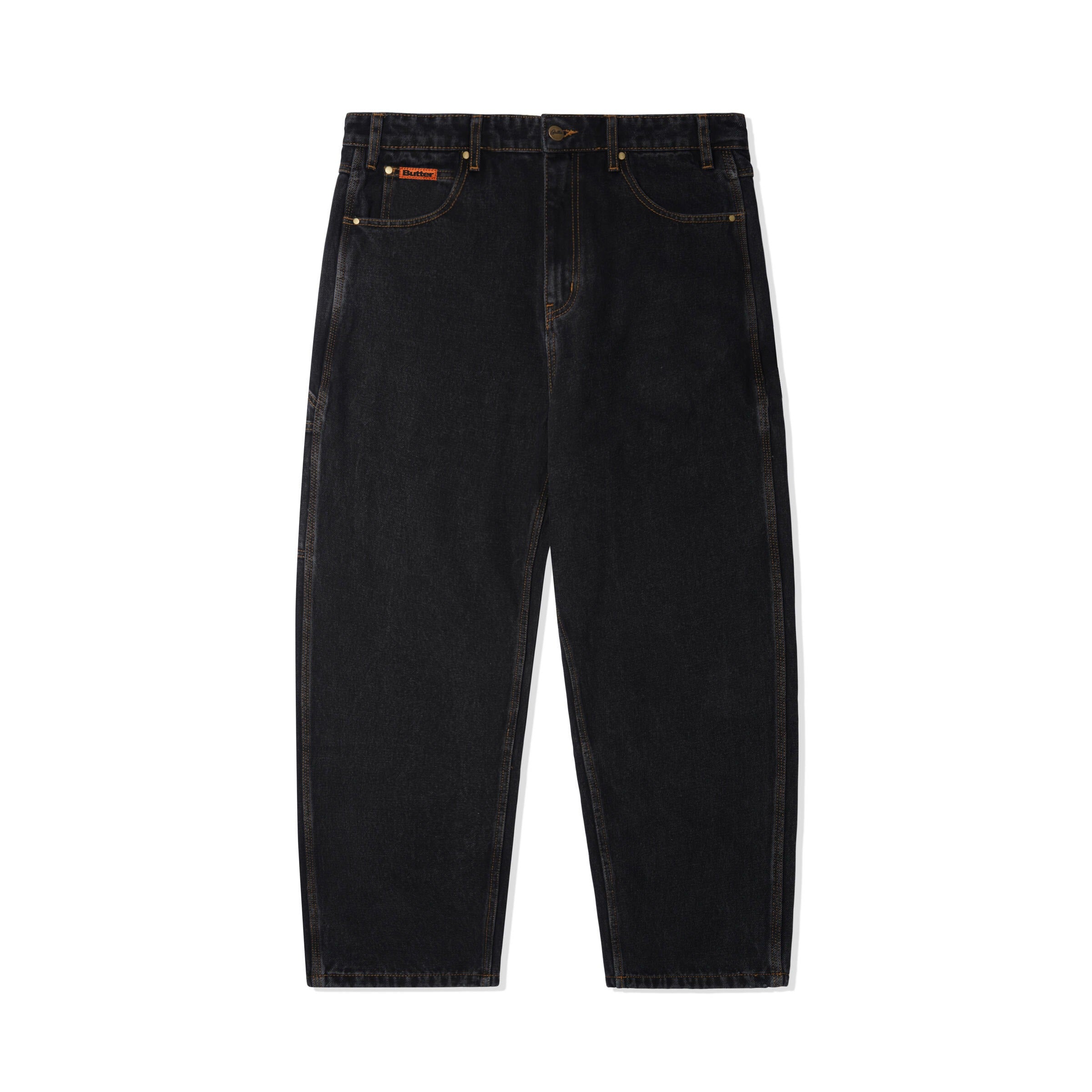 Baggy Denim Jeans - Washed Black