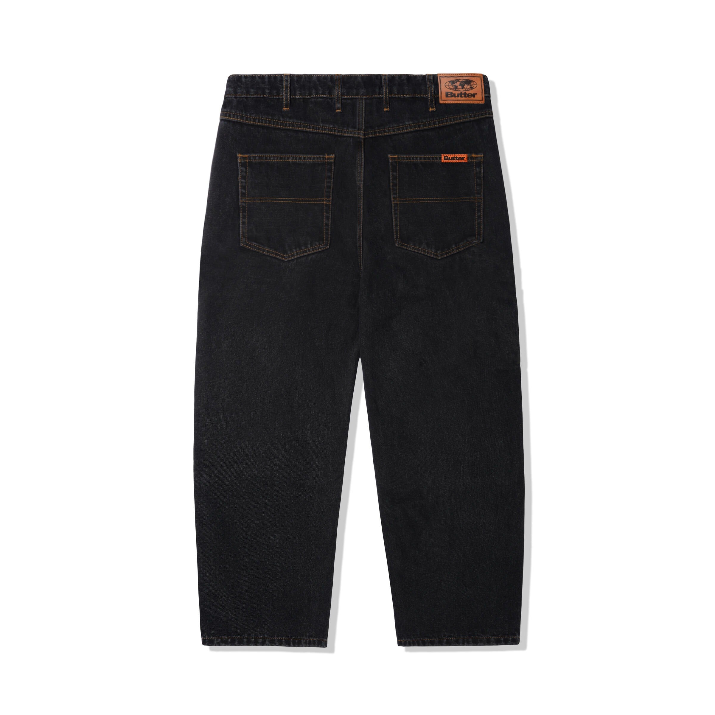 Baggy Denim Jeans - Washed Black