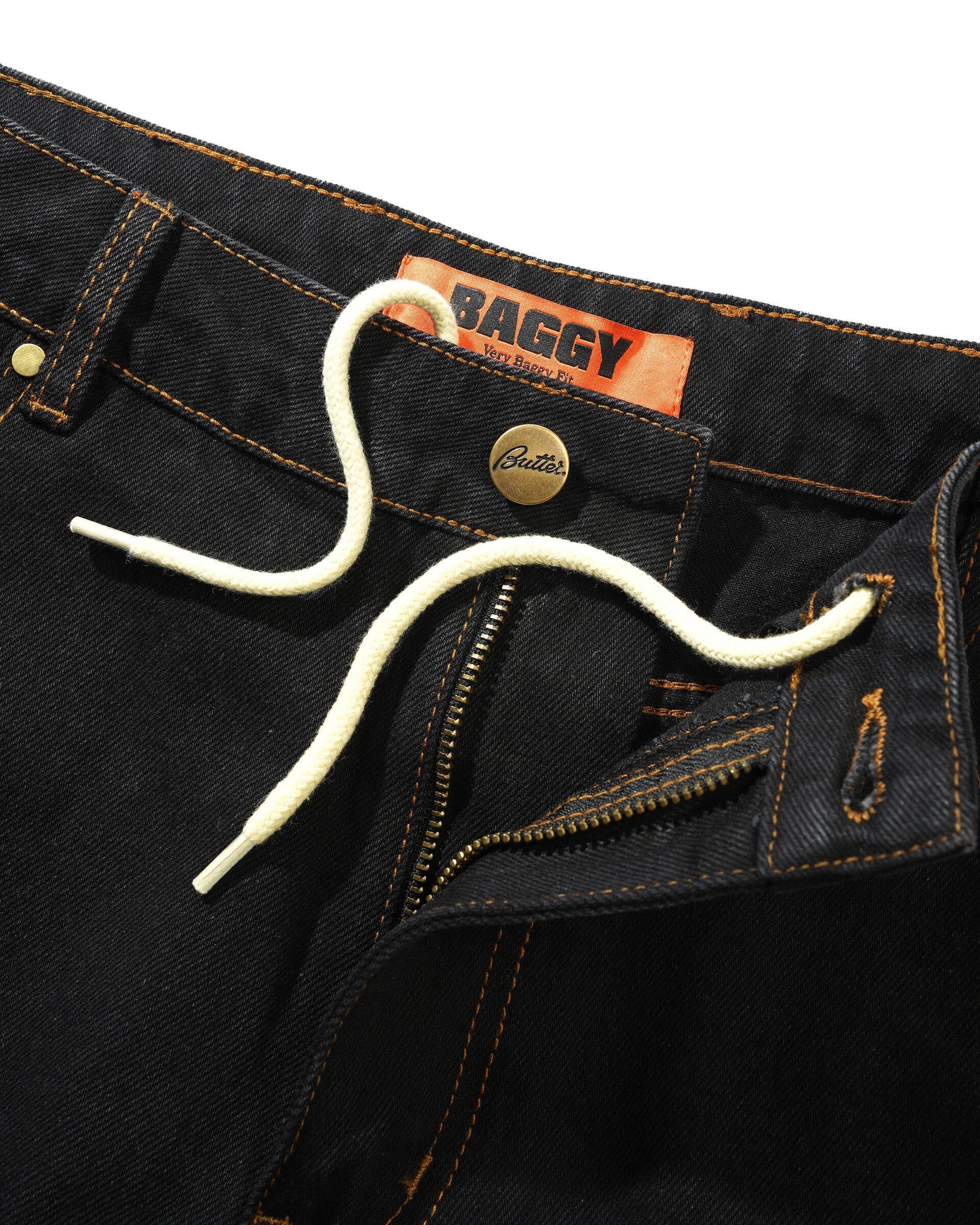 Baggy Denim Jeans - Washed Black