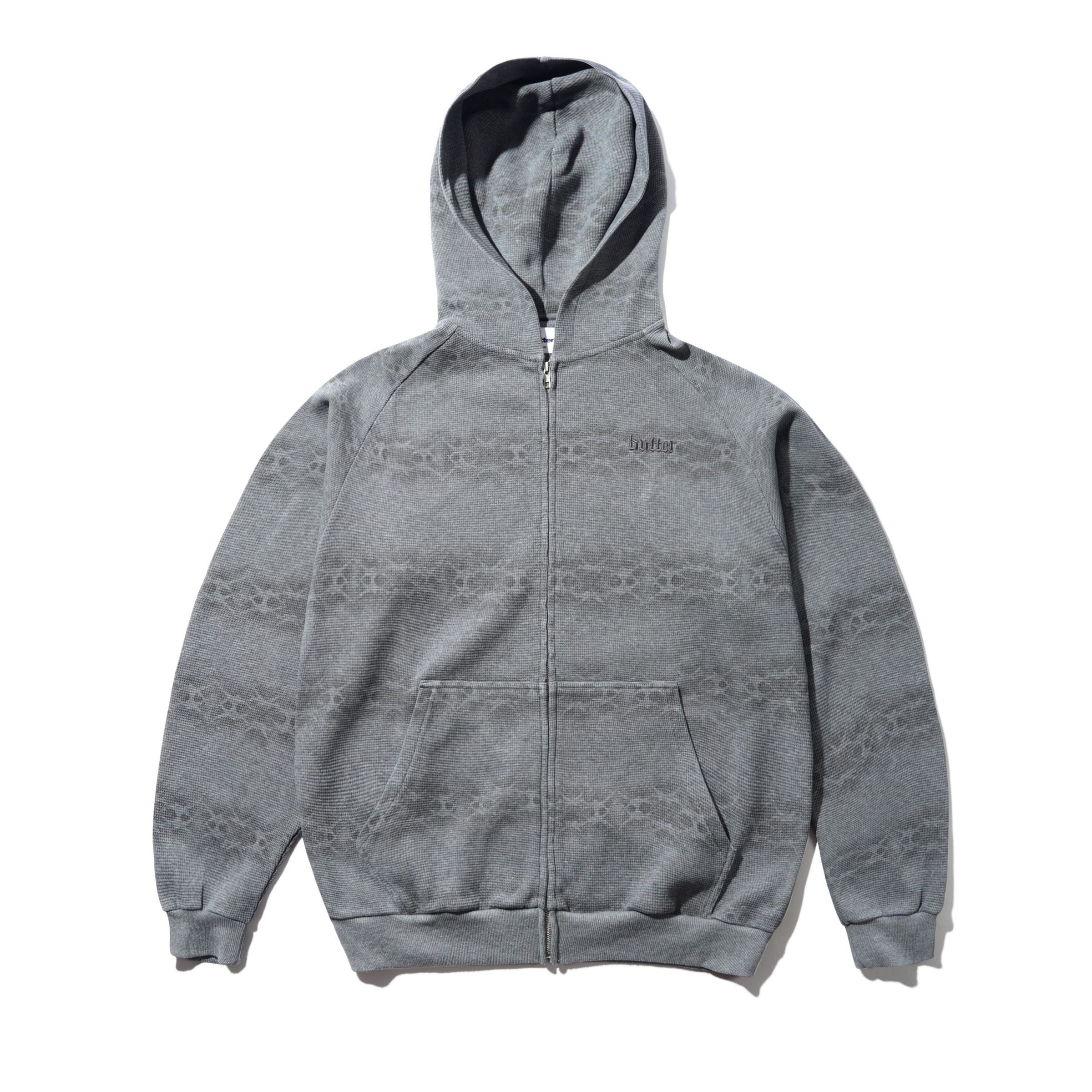 Faded Waffle Zip-Thru Hood