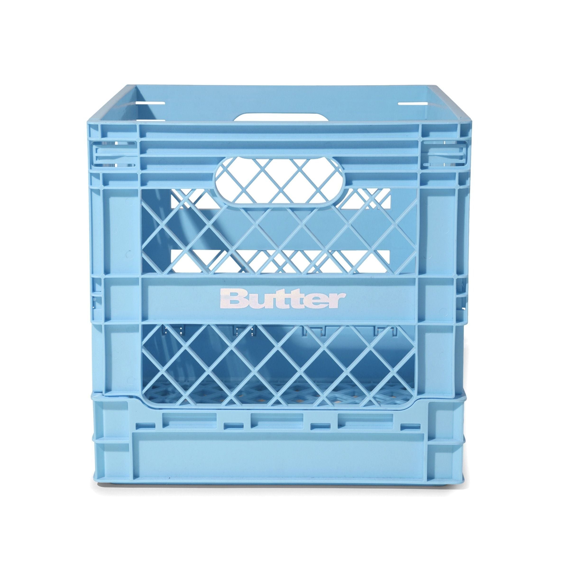 Collapsable Record Crate Baby Blue